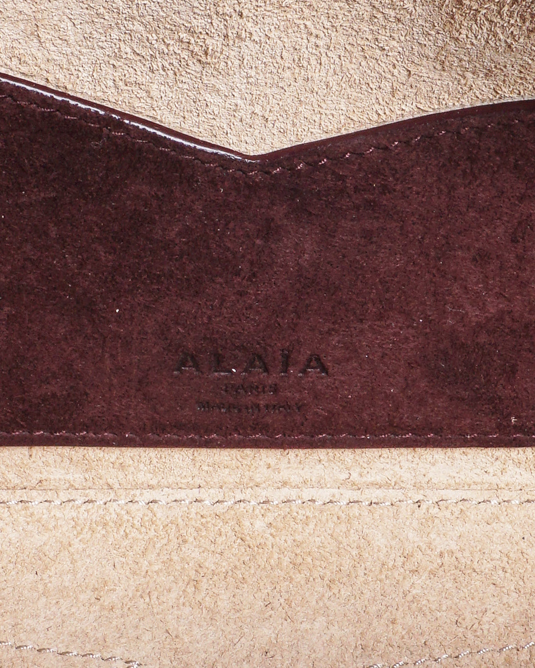 Alaïa Le Teckel Small Burgundy Suede Clutch Bag
