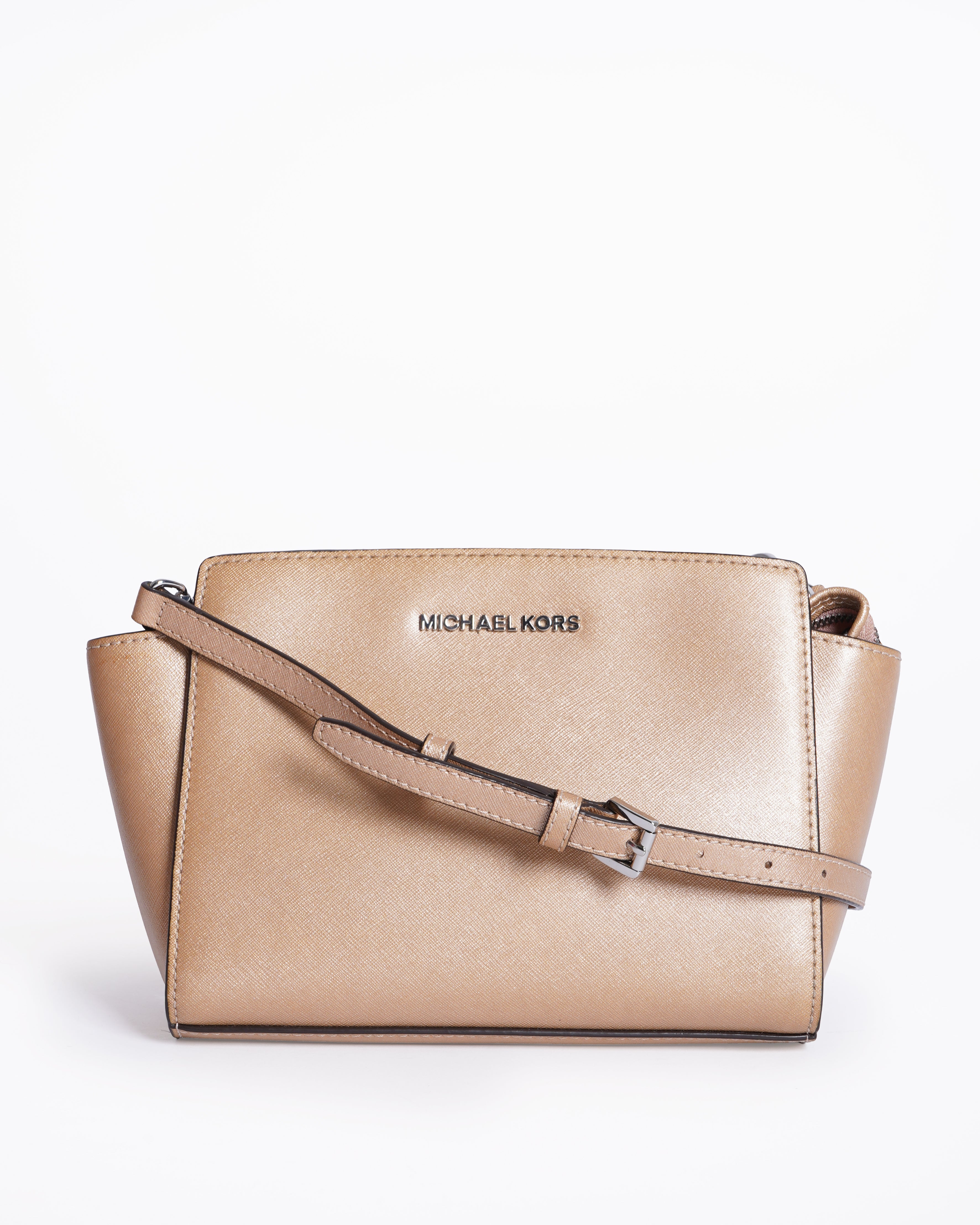 Michael kors metallic selma crossbody bag