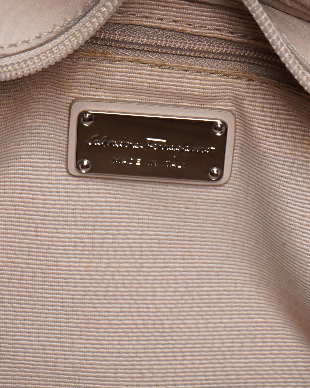 Salvatore Ferragamo Gancini Beige Shoulder Bag