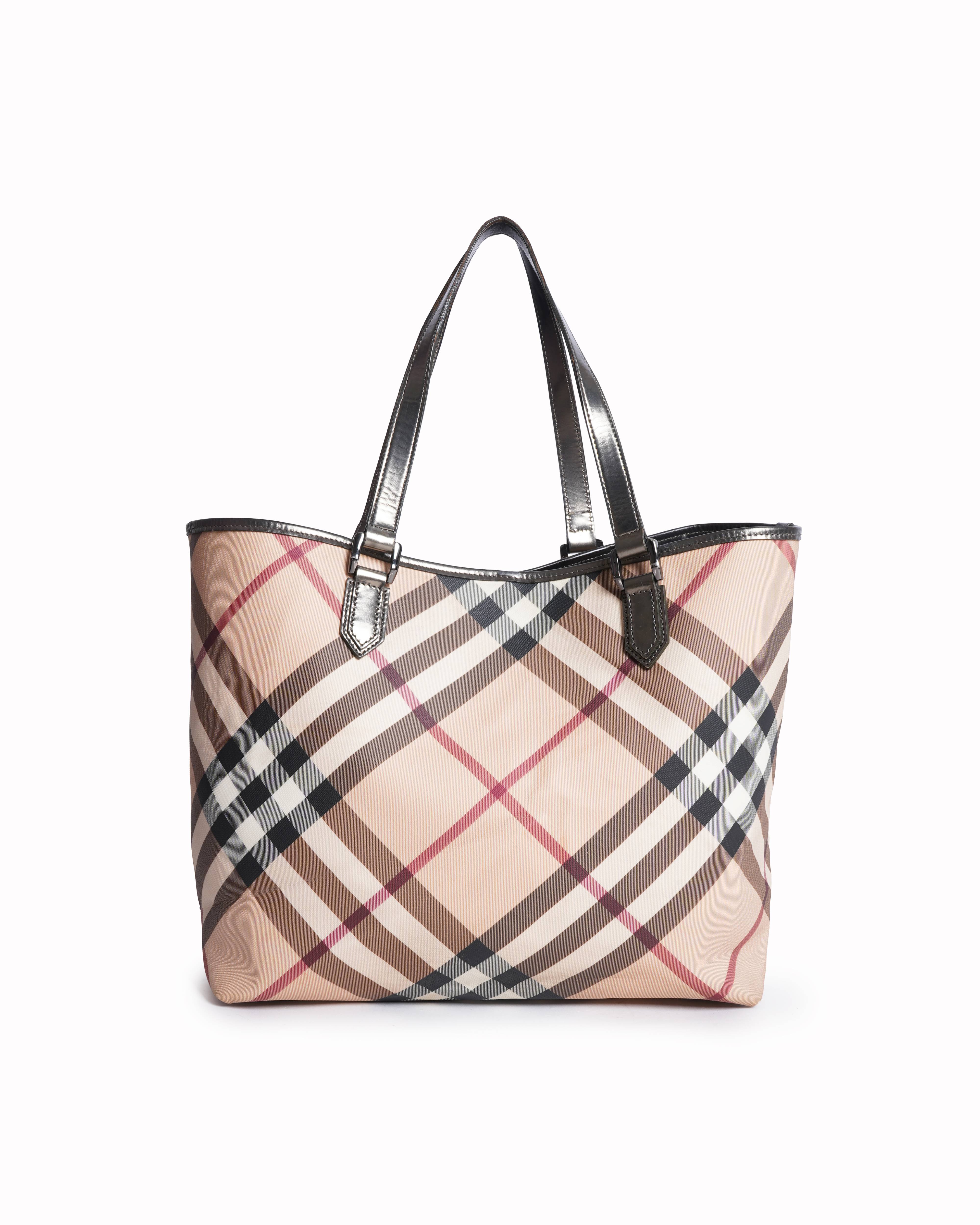 Burberry Supernova Check Canvas Tote
