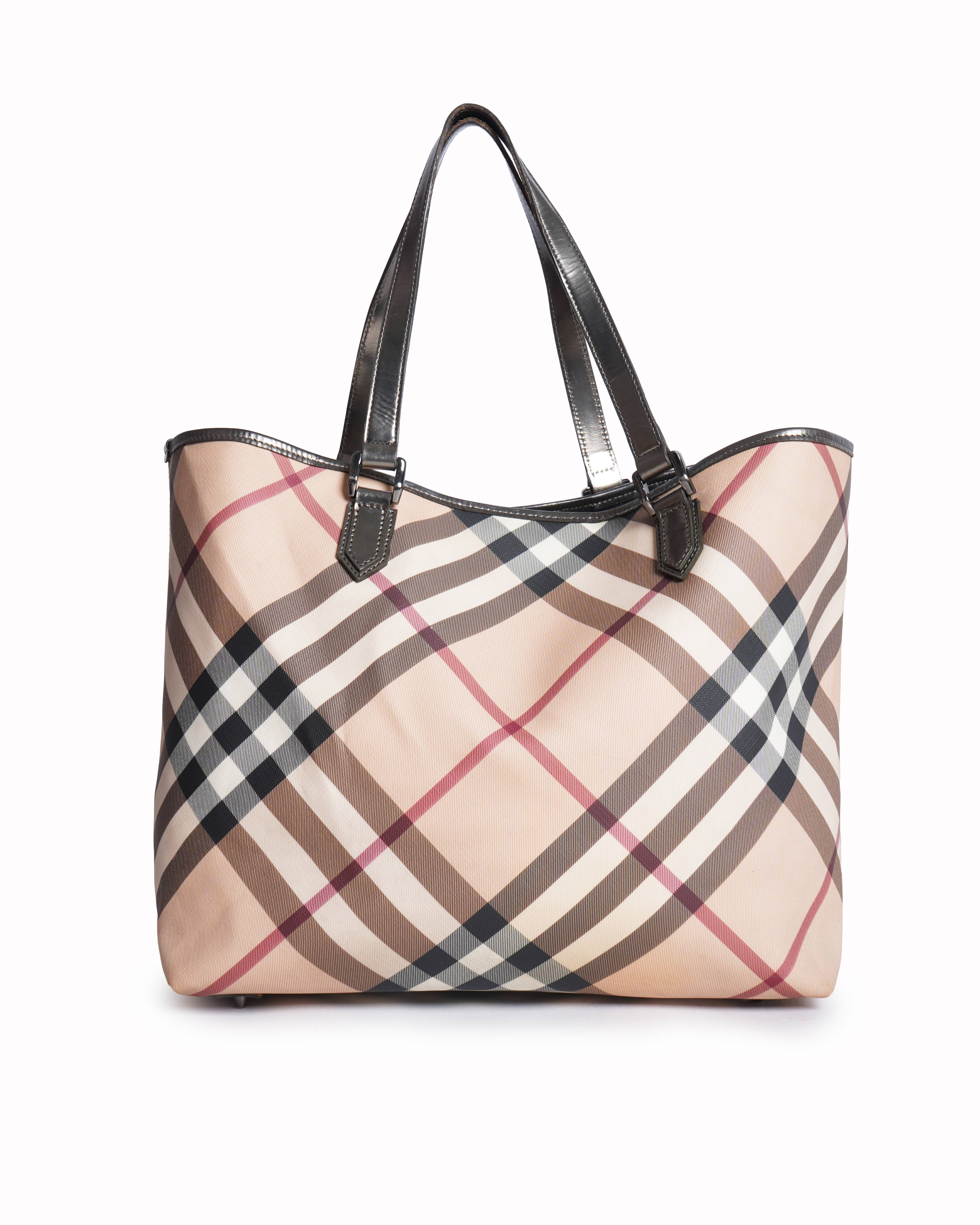Burberry Supernova Check Canvas Tote