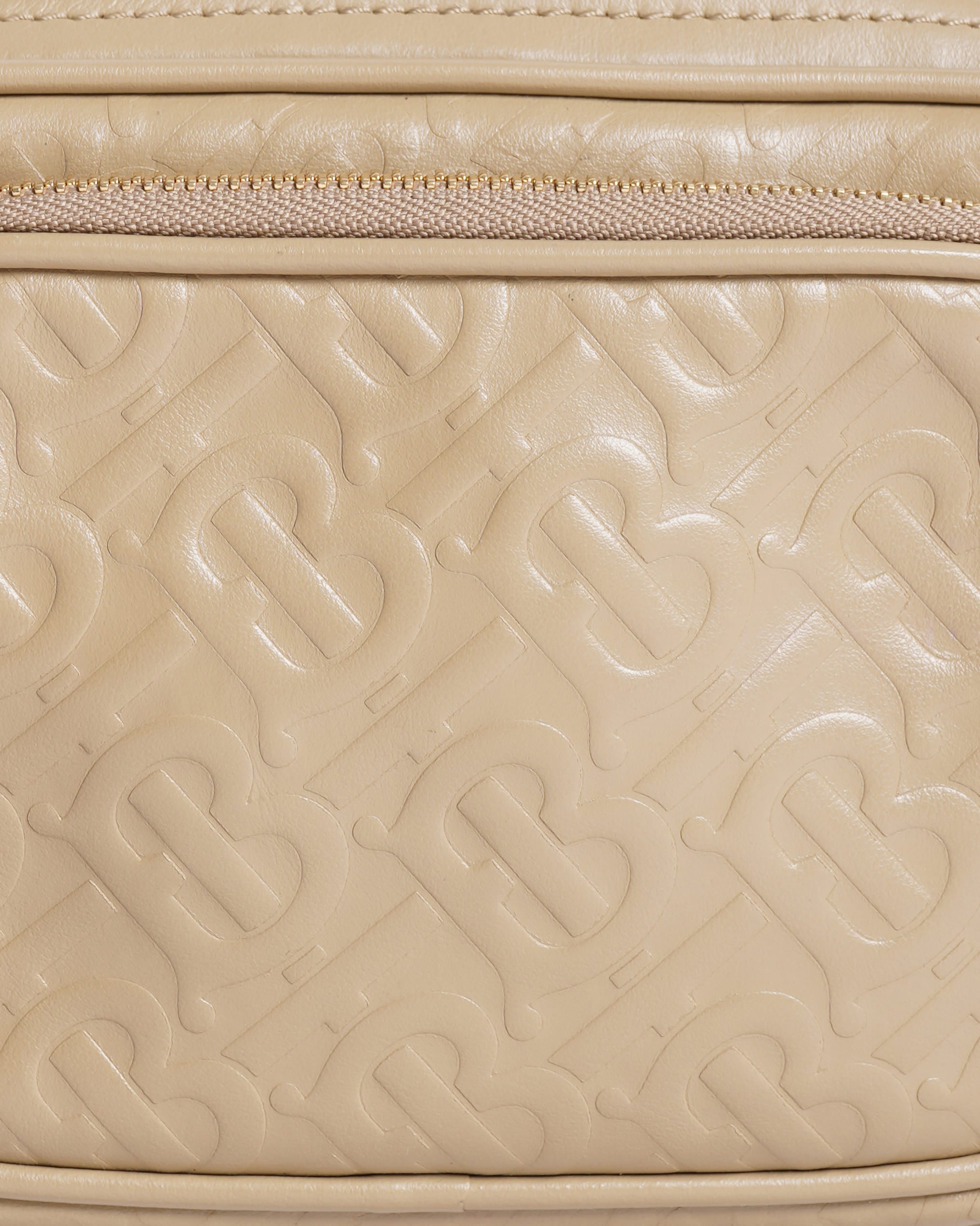 Burberry TB Bag Leather Crossbody In Beige