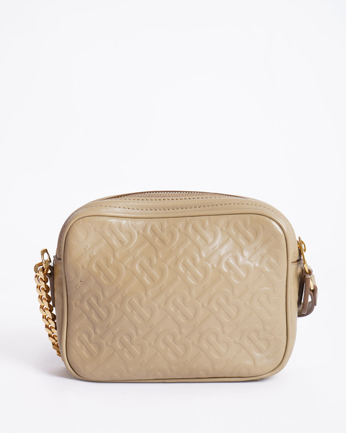 Burberry TB Bag Leather Crossbody In Beige