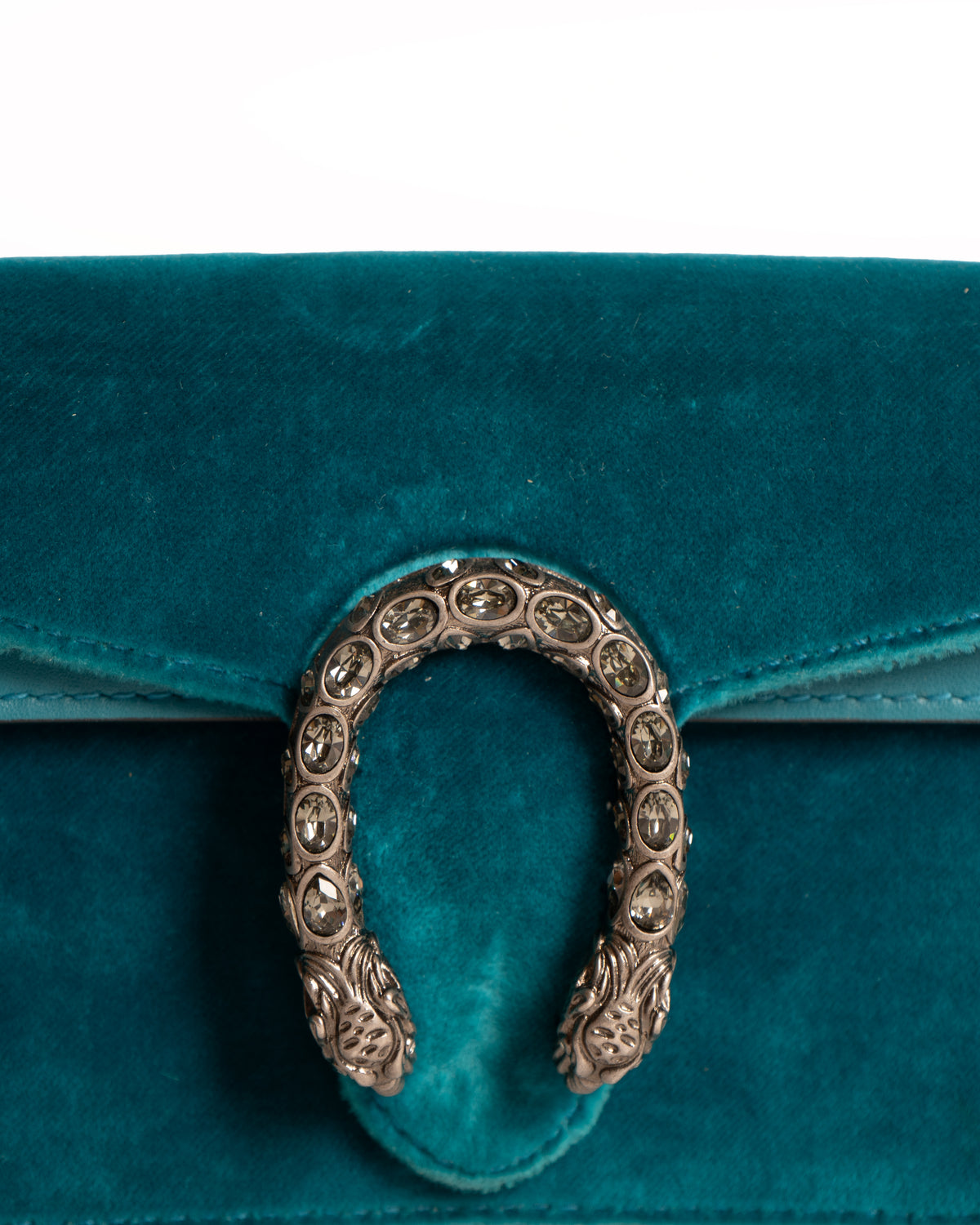 Gucci Dionysus Velvet Small Pavone Cyan Crossbody Bag