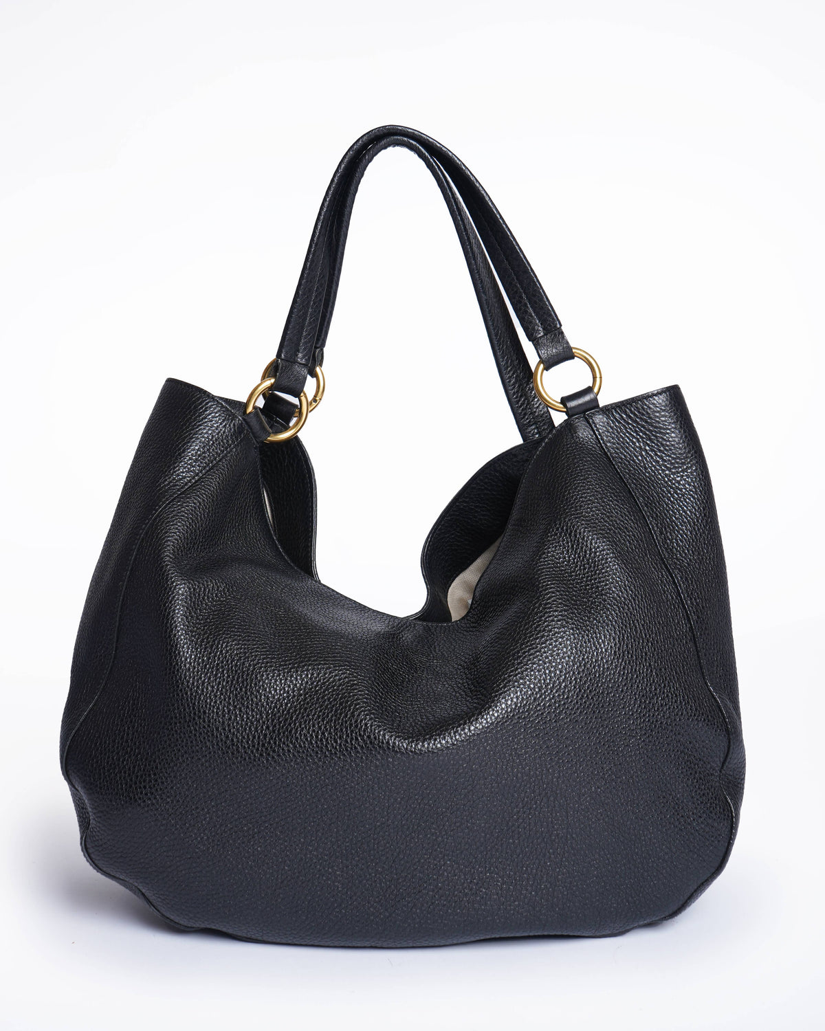 Gucci Pebbled Medium Shoulder Bag In Black