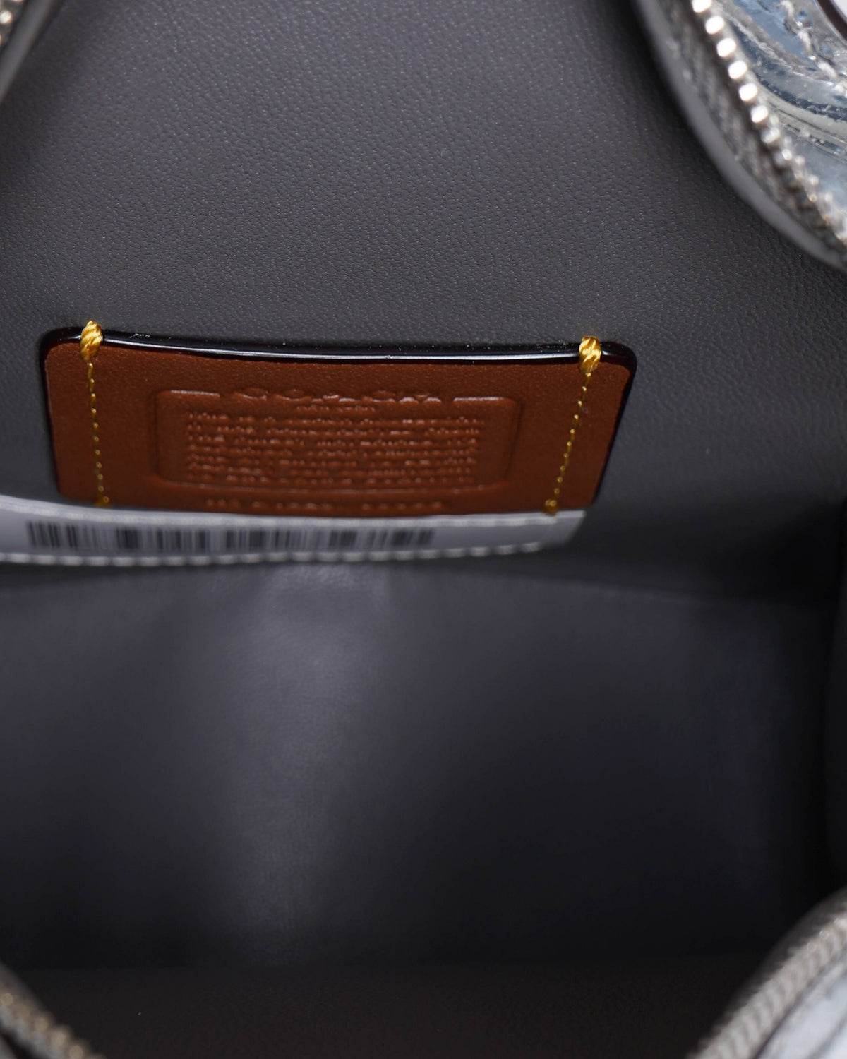 Coach Silver Star Mirror Metallic Small Handbag