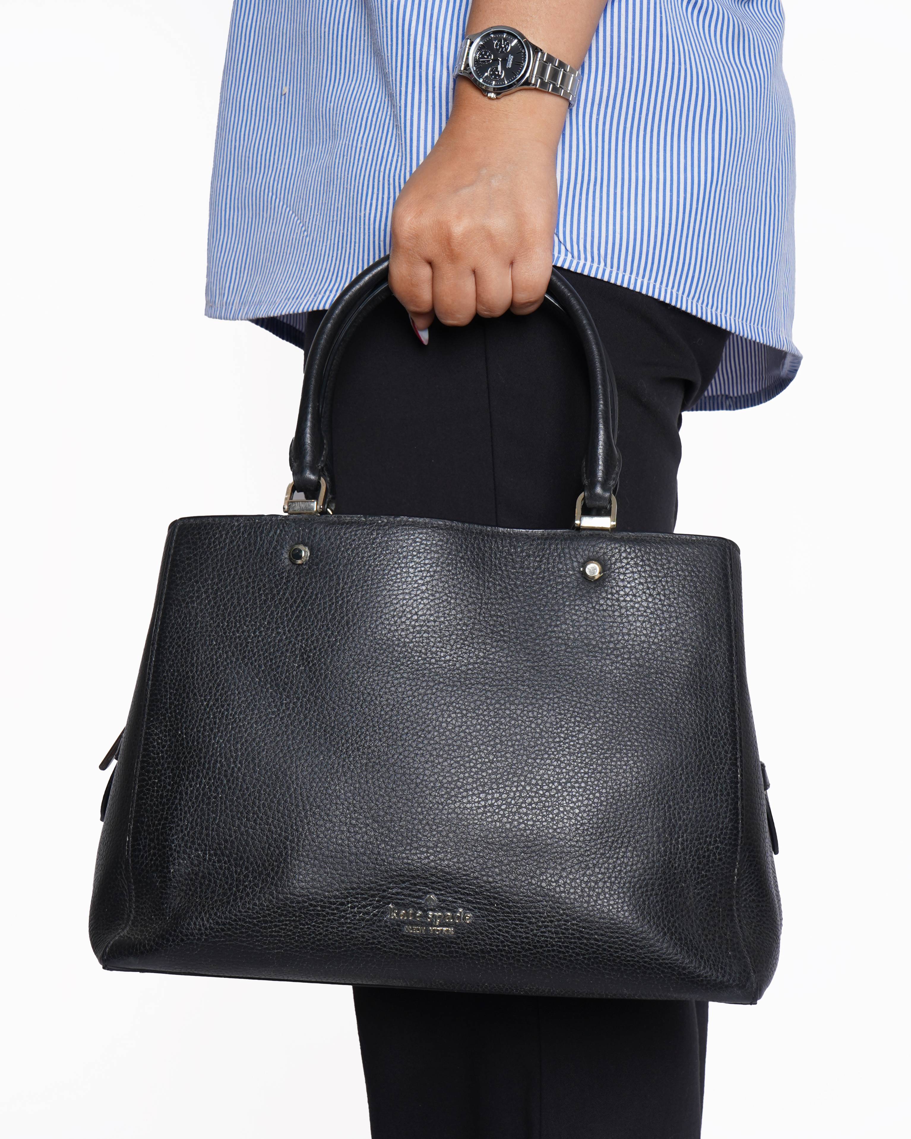 Kate Spade Medium Triple Compartment Satchel Bag Black