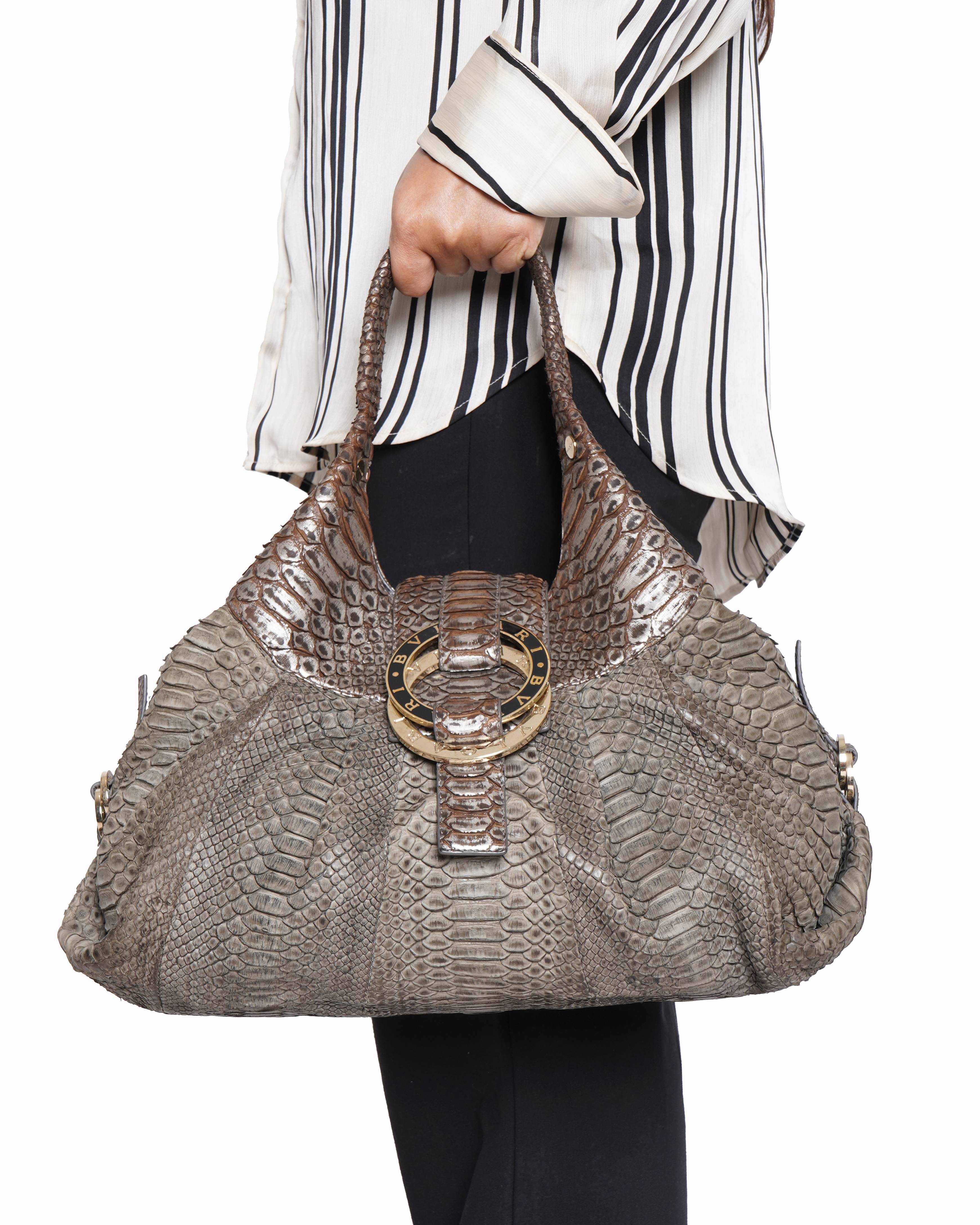 Bvlgari python hobo chandra bag