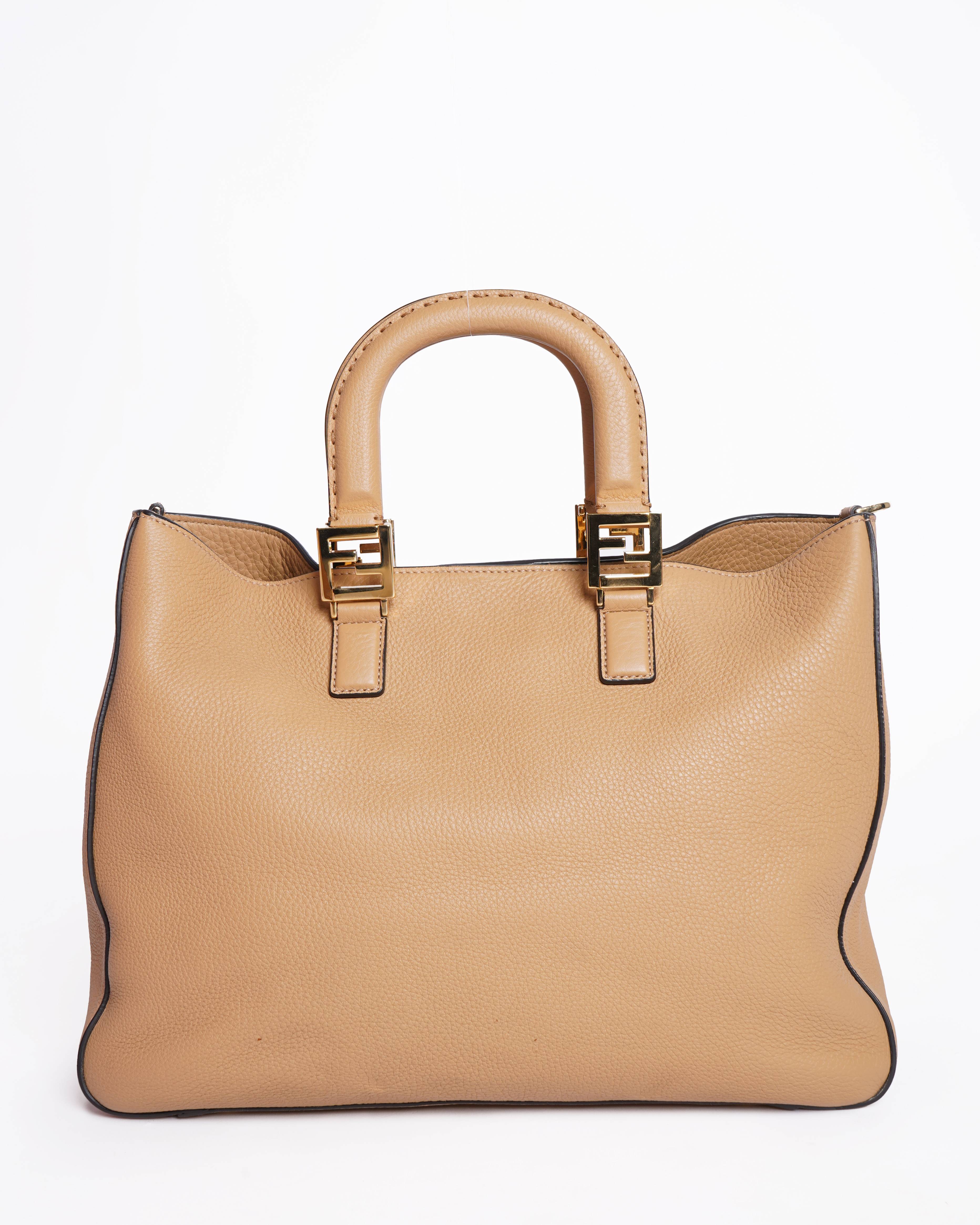 Fendi Selleria Romano Leather Tote Shoulder Bag