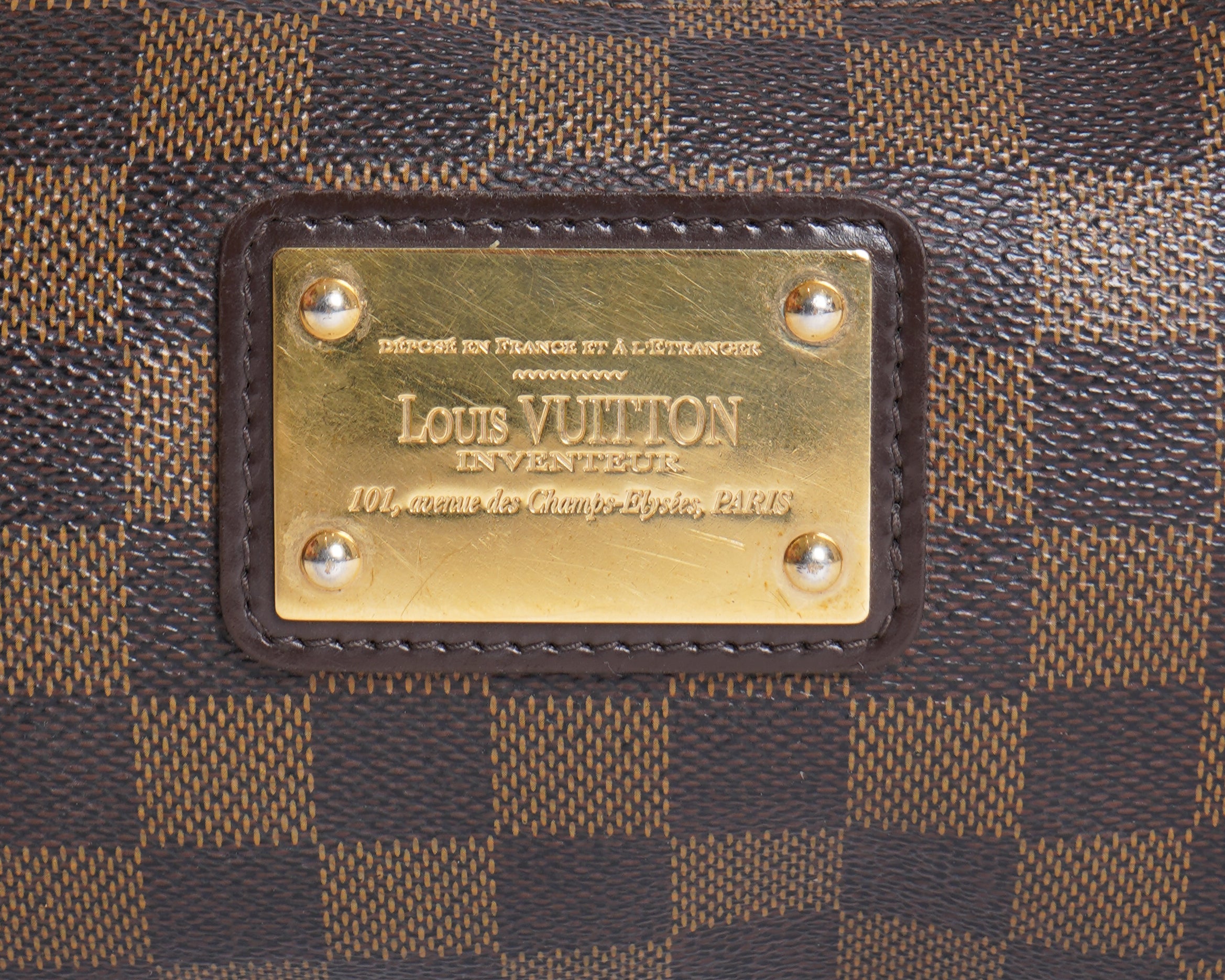 Louis Vuitton Damier Ebene Eva Pochette Clutch Bag