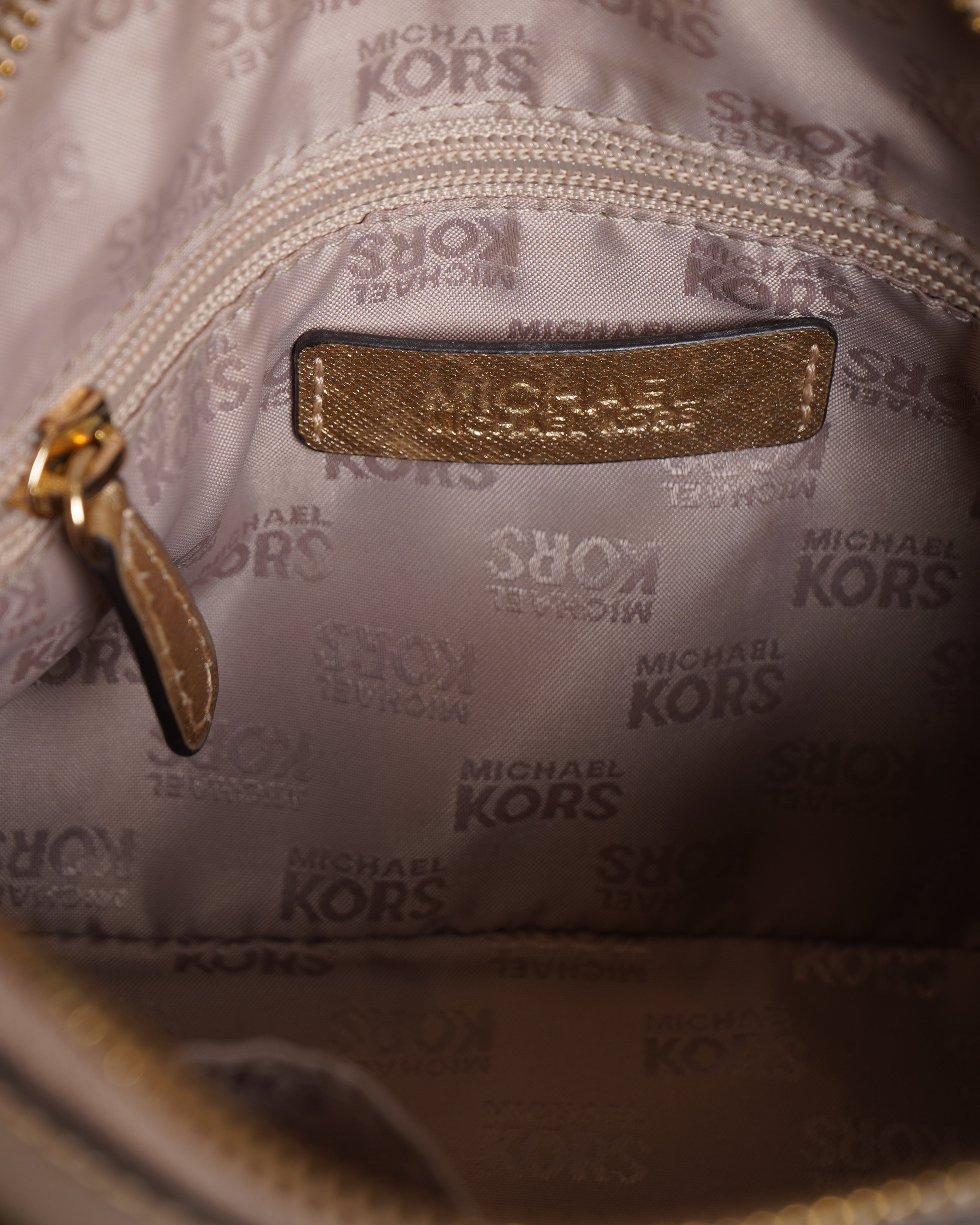 Michael Kors Shoulder Bag In Gold Tone