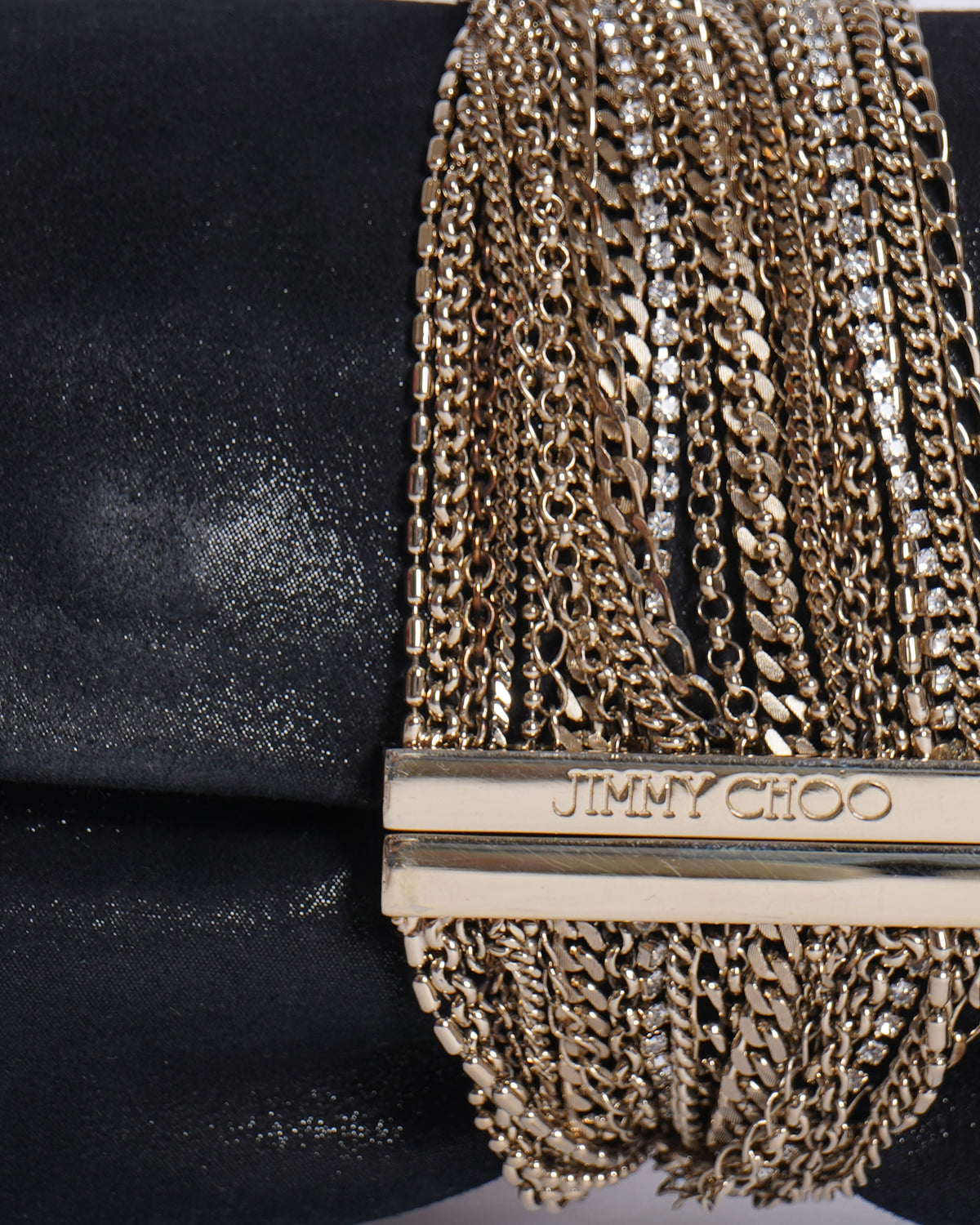 Jimmy Choo Chandra Crystal Embellished Bracelet Suede Clutch