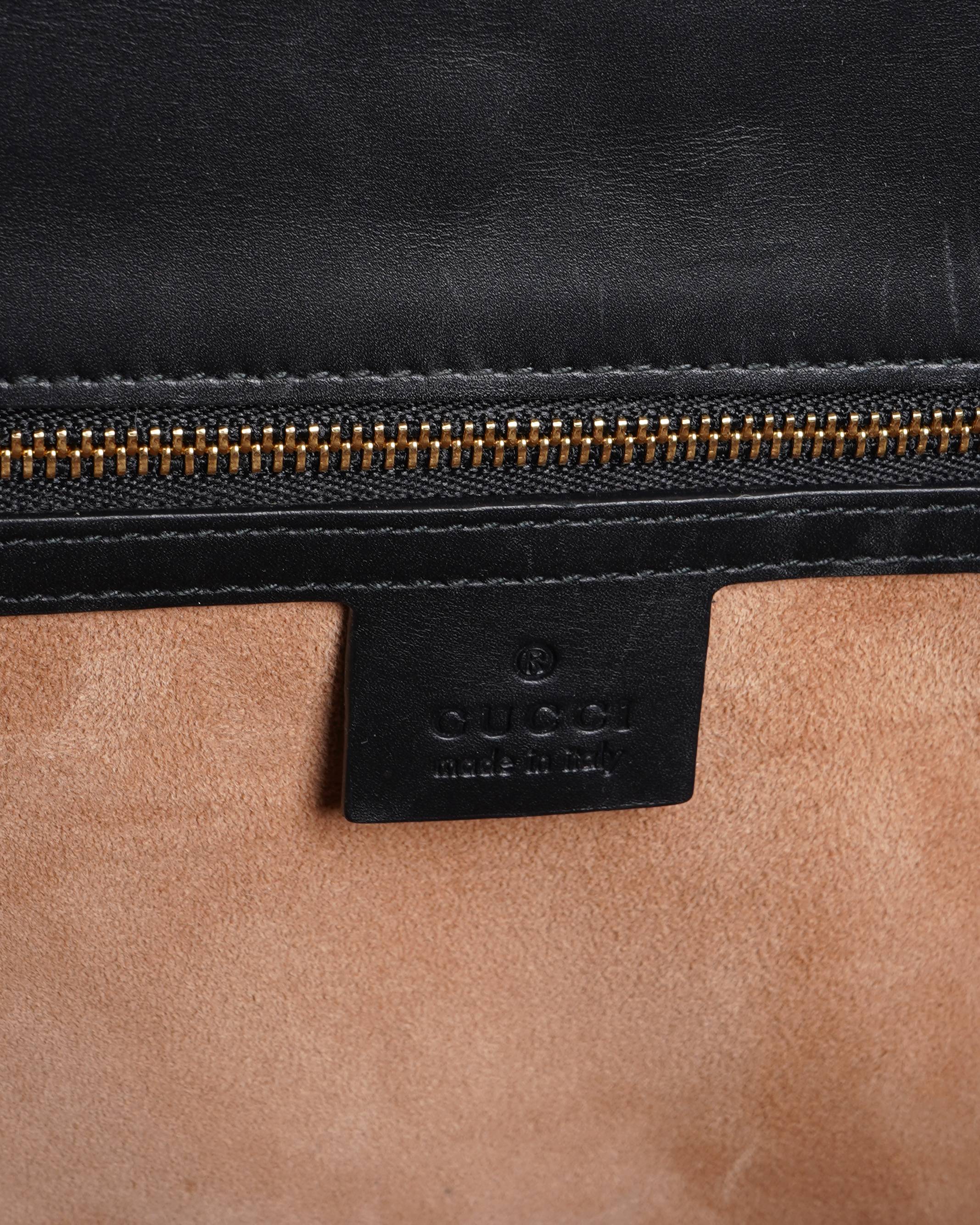 Gucci sylvie black leather handbag