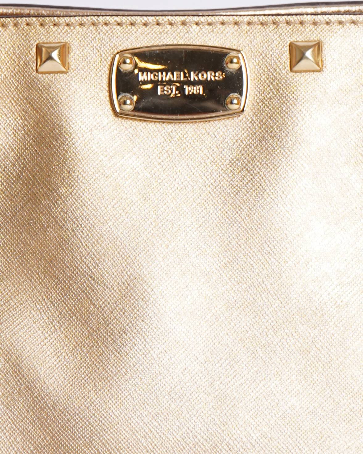 Michael kors savannah gold tote bag