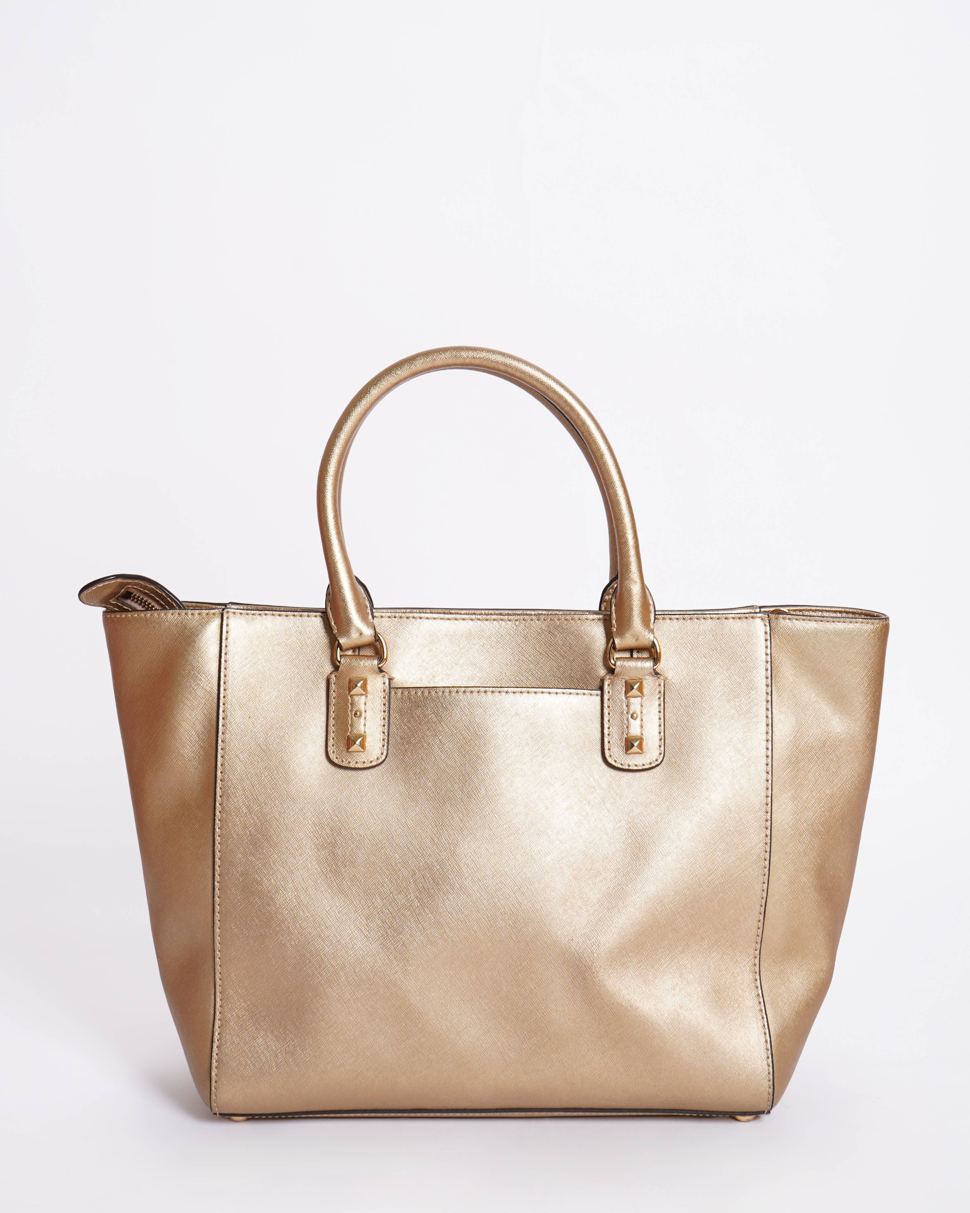 Michael kors savannah gold tote bag