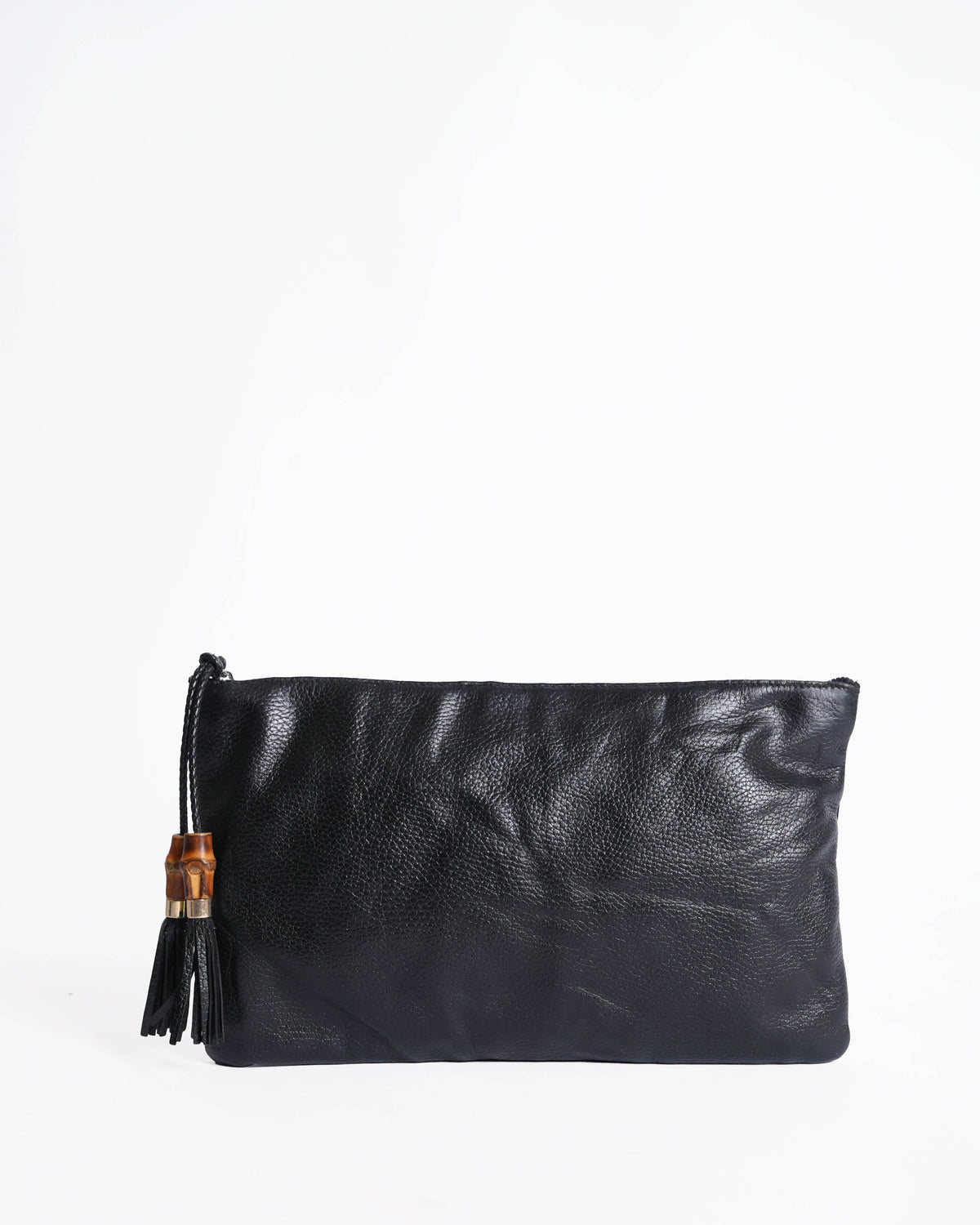 Gucci bamboo pebbled leather bag