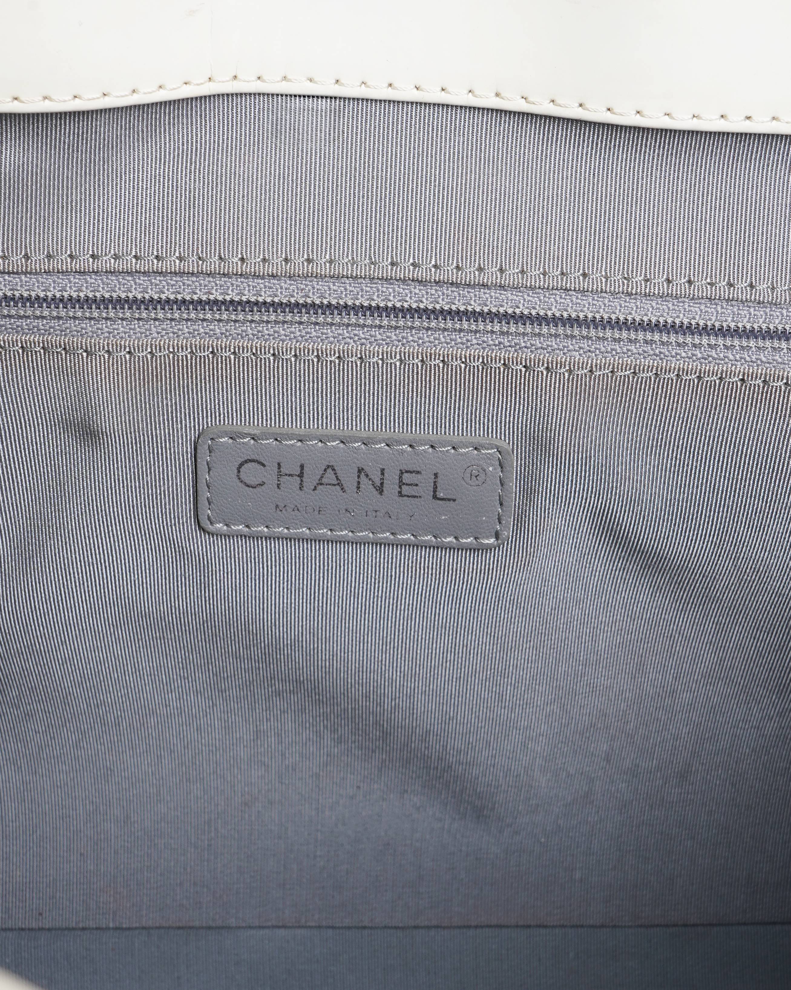 Chanel Off-white Leather Reverso Boy Tote Bag