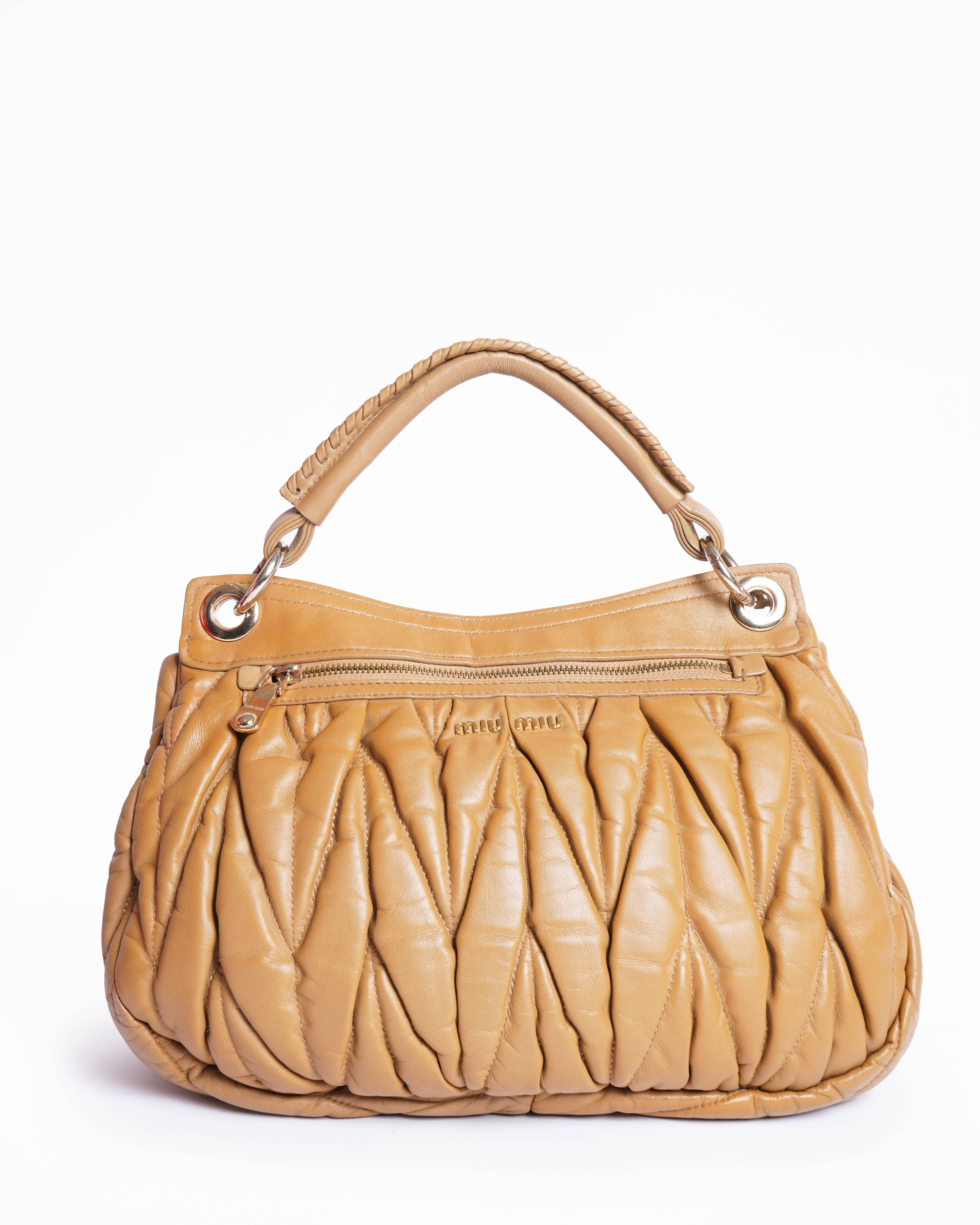 Miu Miu Matelasse Leather Shoulder Bags