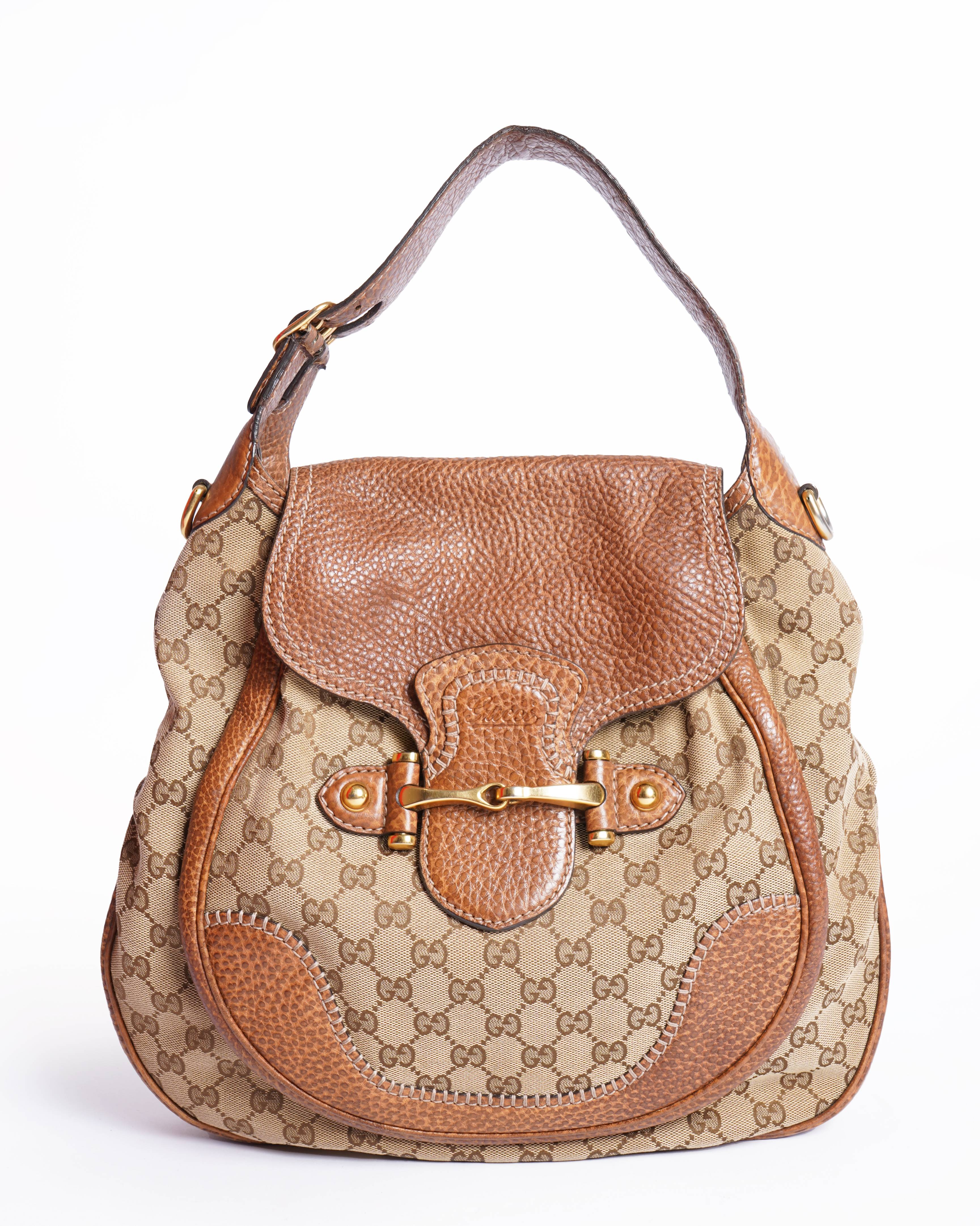 Gucci Canvas & Leather Pelham Hobo Bag