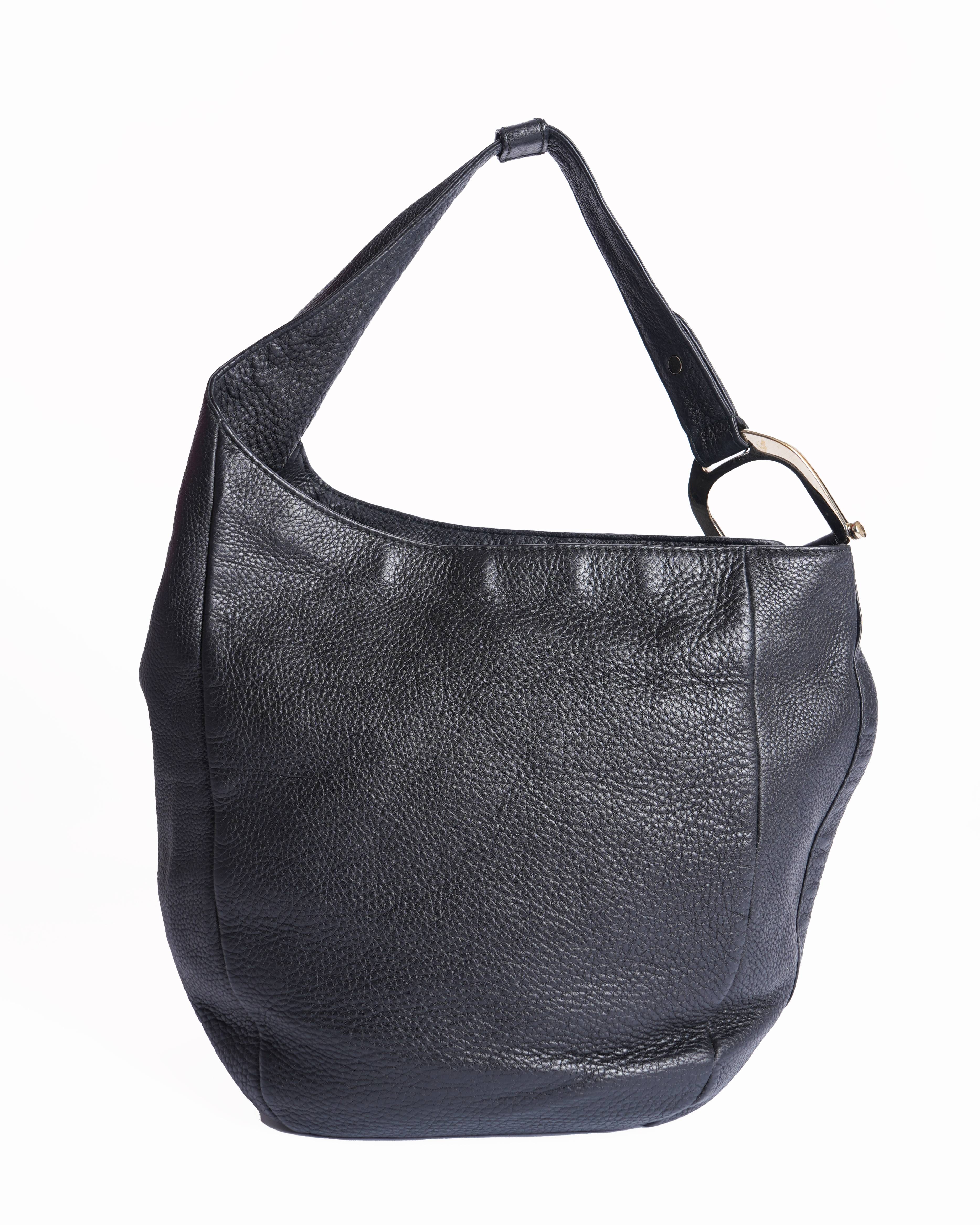 Gucci Hobo Leather Shoulder Bag Black