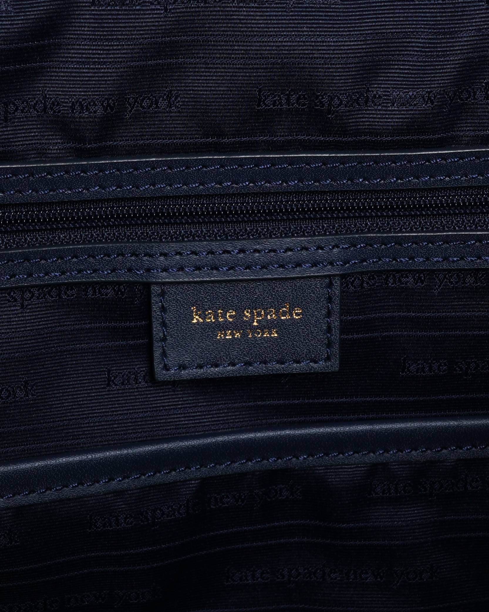 New Kate Spade Cream and Navy Blue Geometric Tote Bag