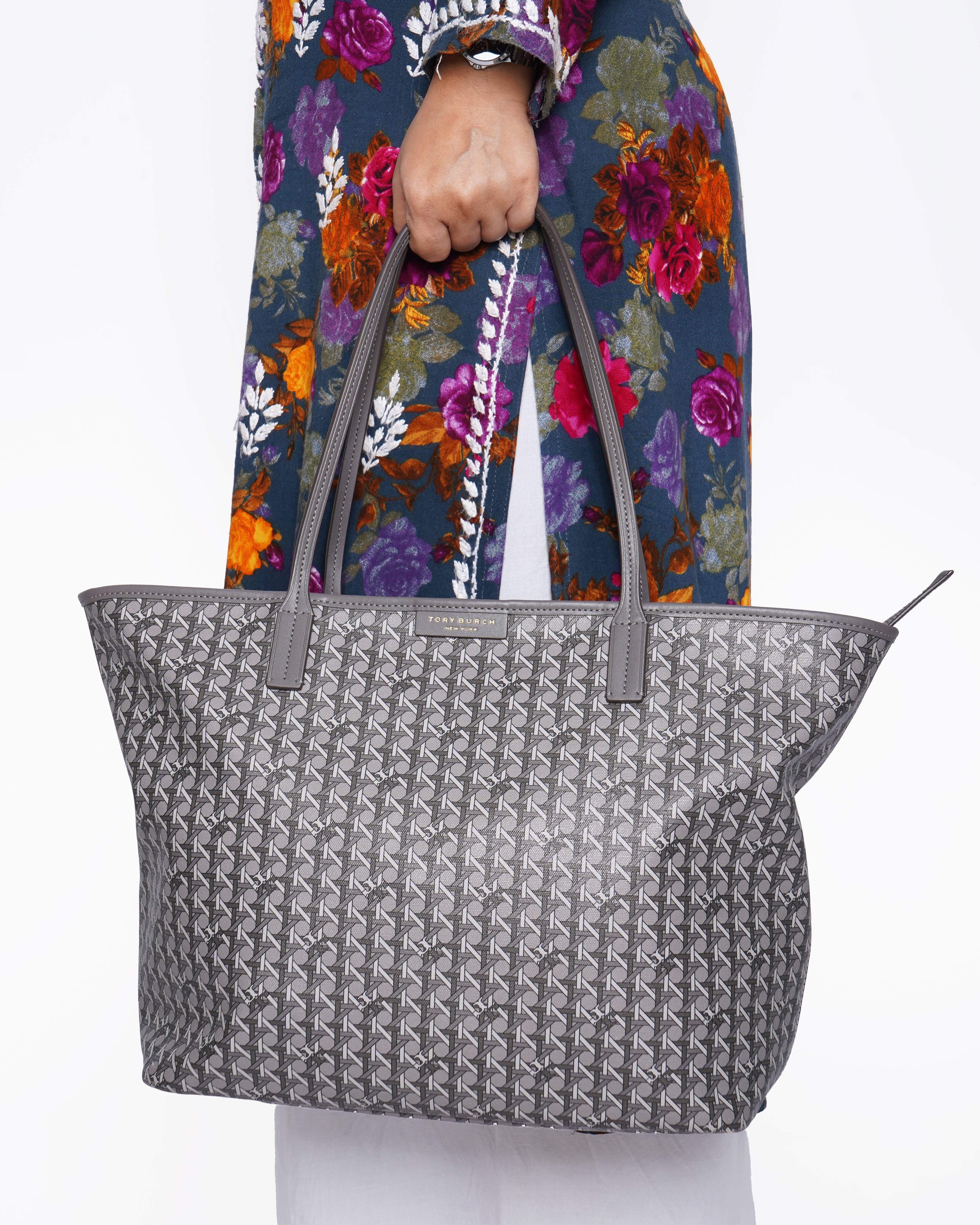 Tory burch ever ready zip Grey tote bag