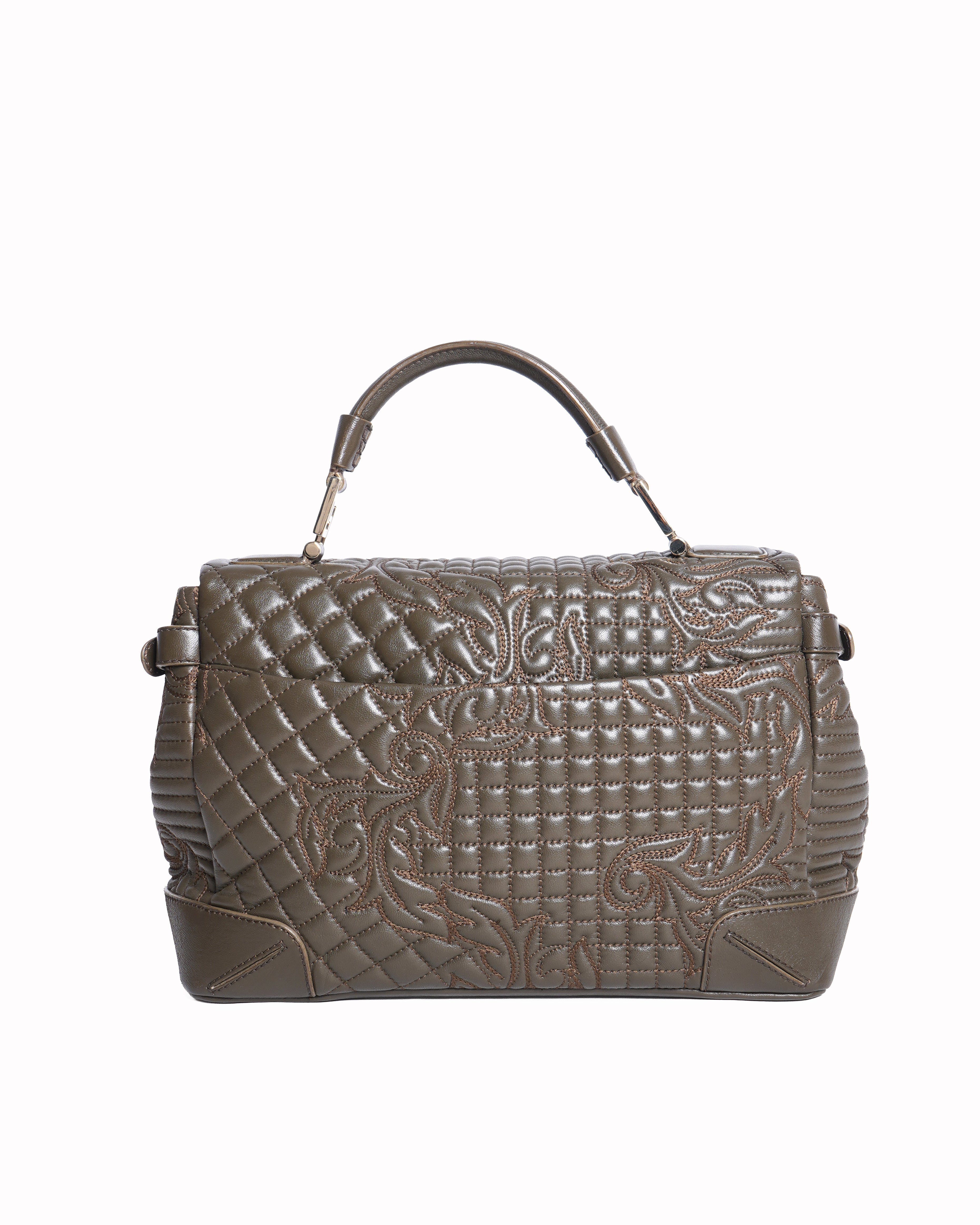 Versace altea baroque quilted top handle bag