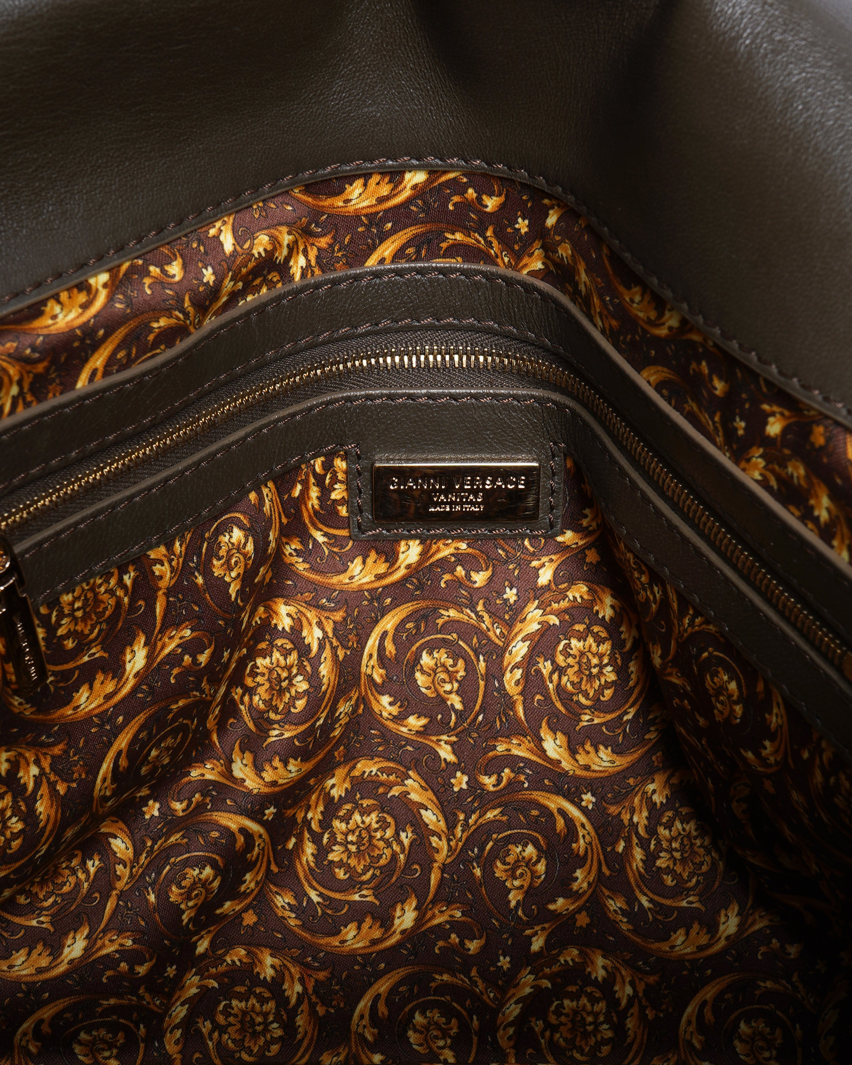 Versace altea baroque quilted top handle bag