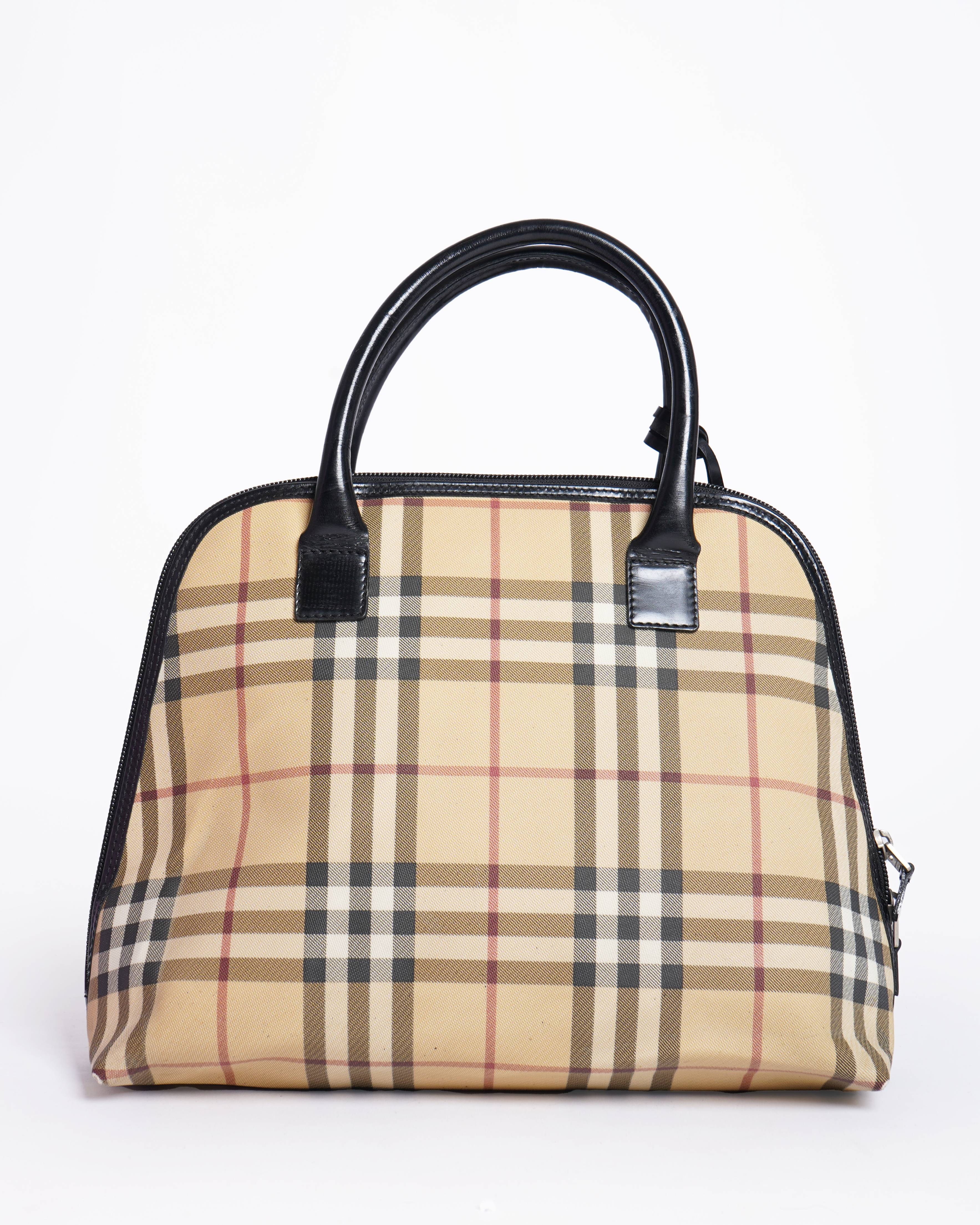 Burberry Nova Check HandBag In Coated Canvas