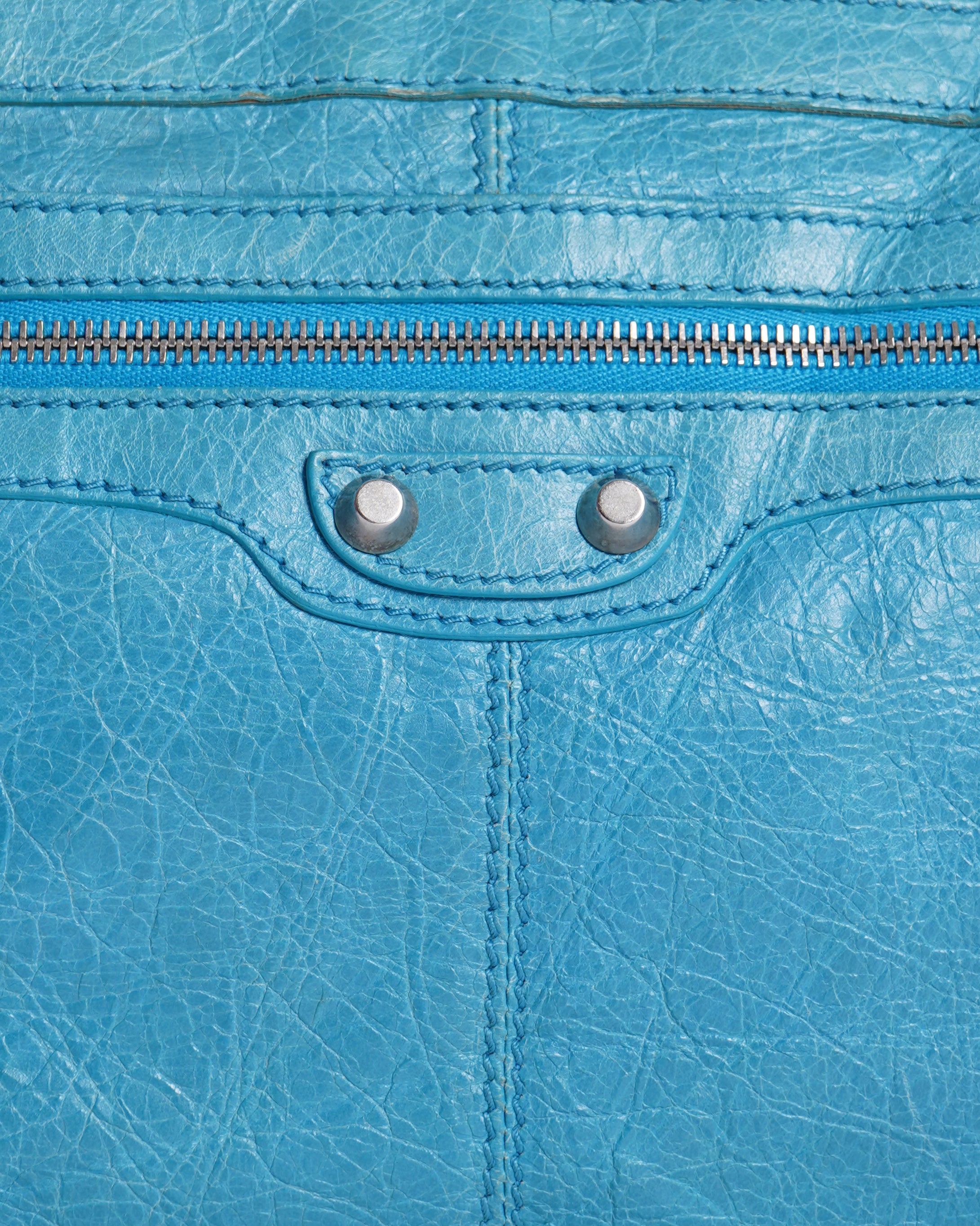 Balenciaga Blue Leather Classic City Clutch