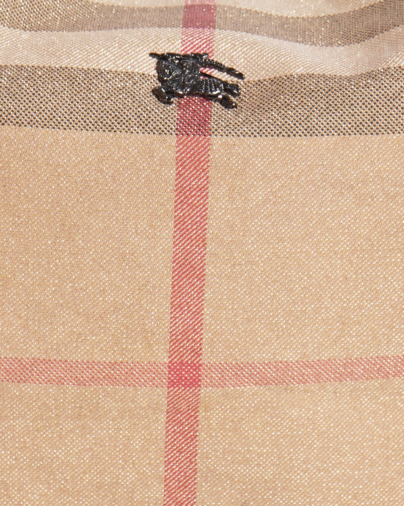 Burberry Gold/Black Check Canvas and Leather Hobo