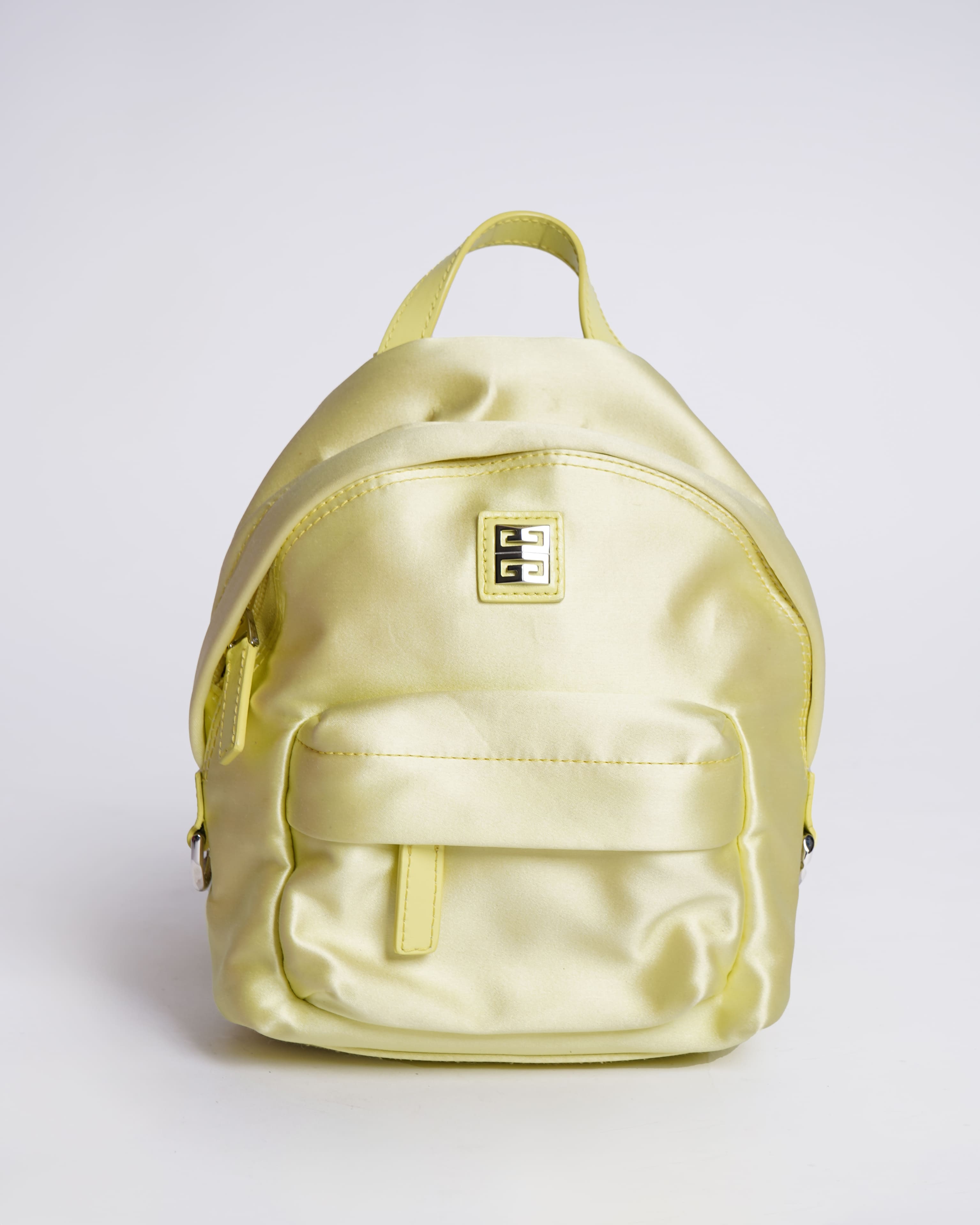 New Givenchy Leather Mini Backpack In Lime Yellow