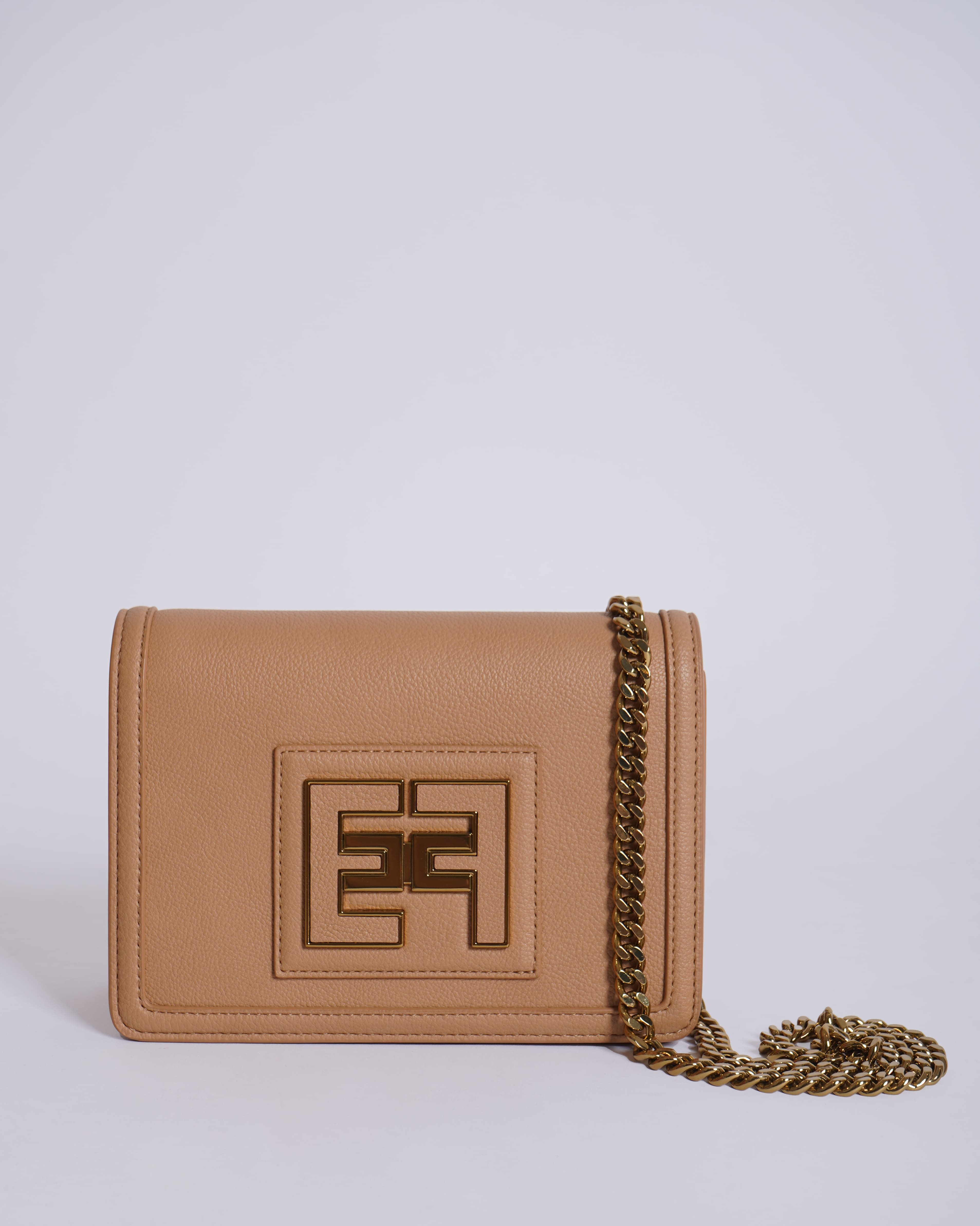 New Elisabetta Franchi EF crossbody bag in Faux-leather
