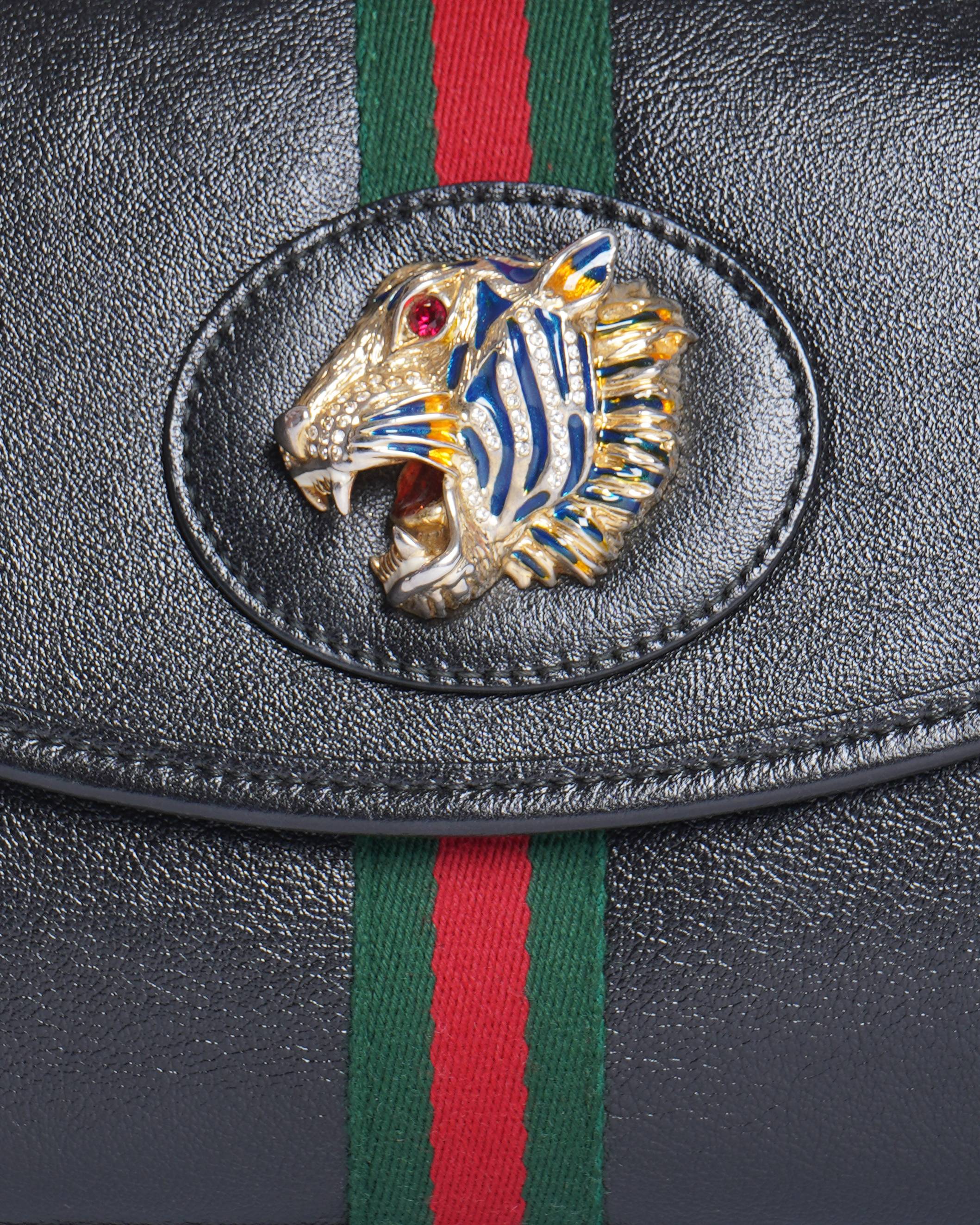 Gucci black leather small rajah shoulder bag