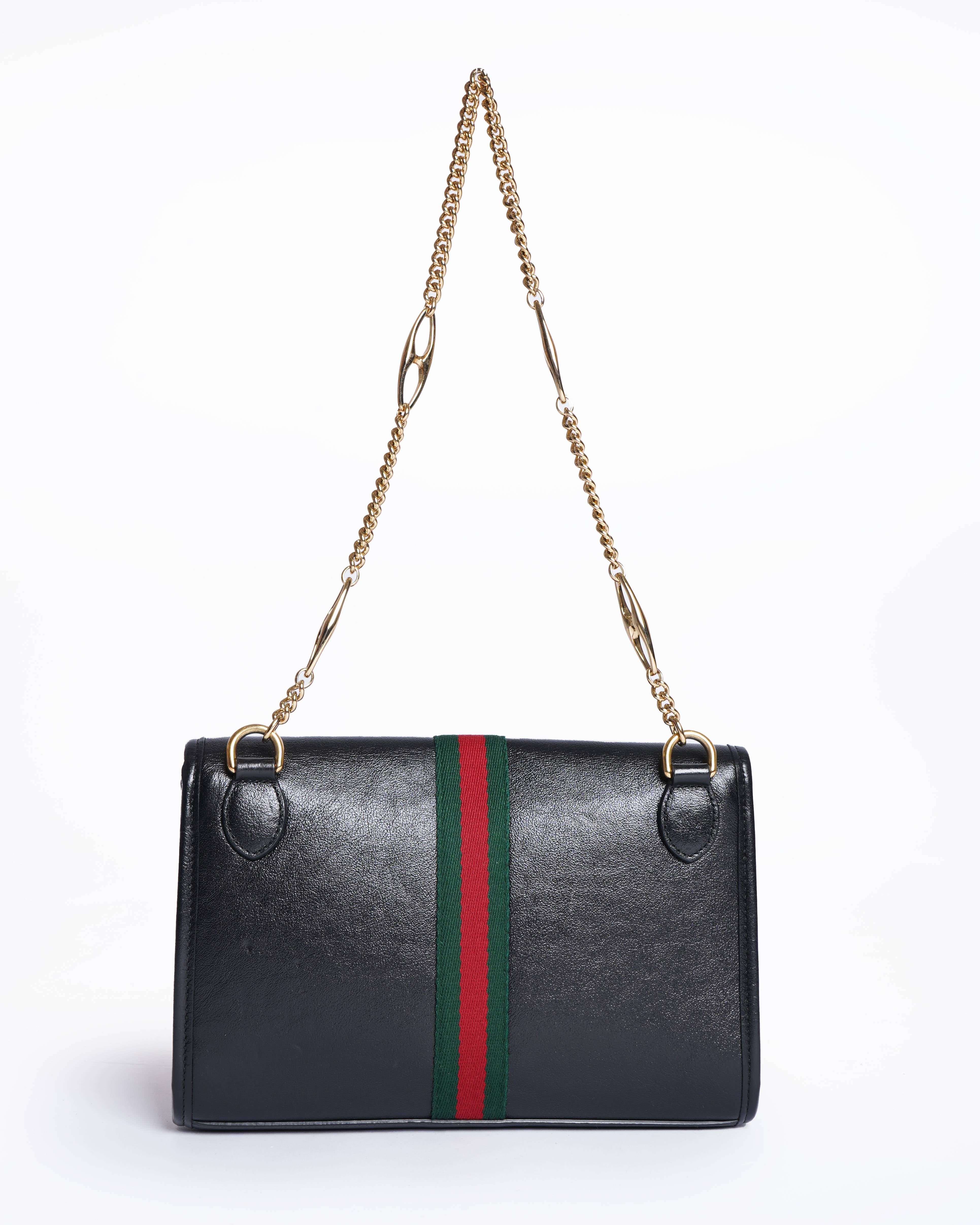 Gucci black leather small rajah shoulder bag