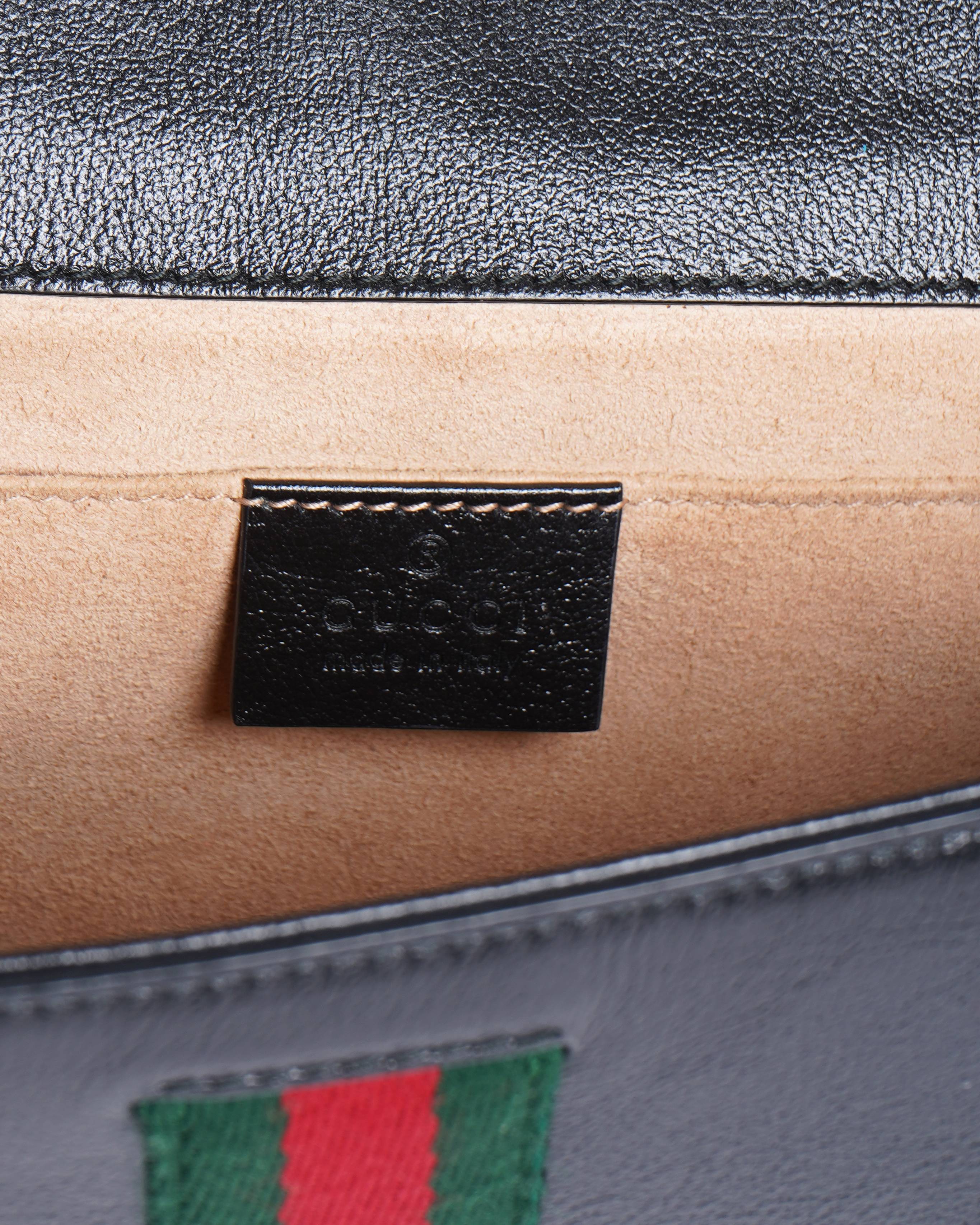 Gucci black leather small rajah shoulder bag