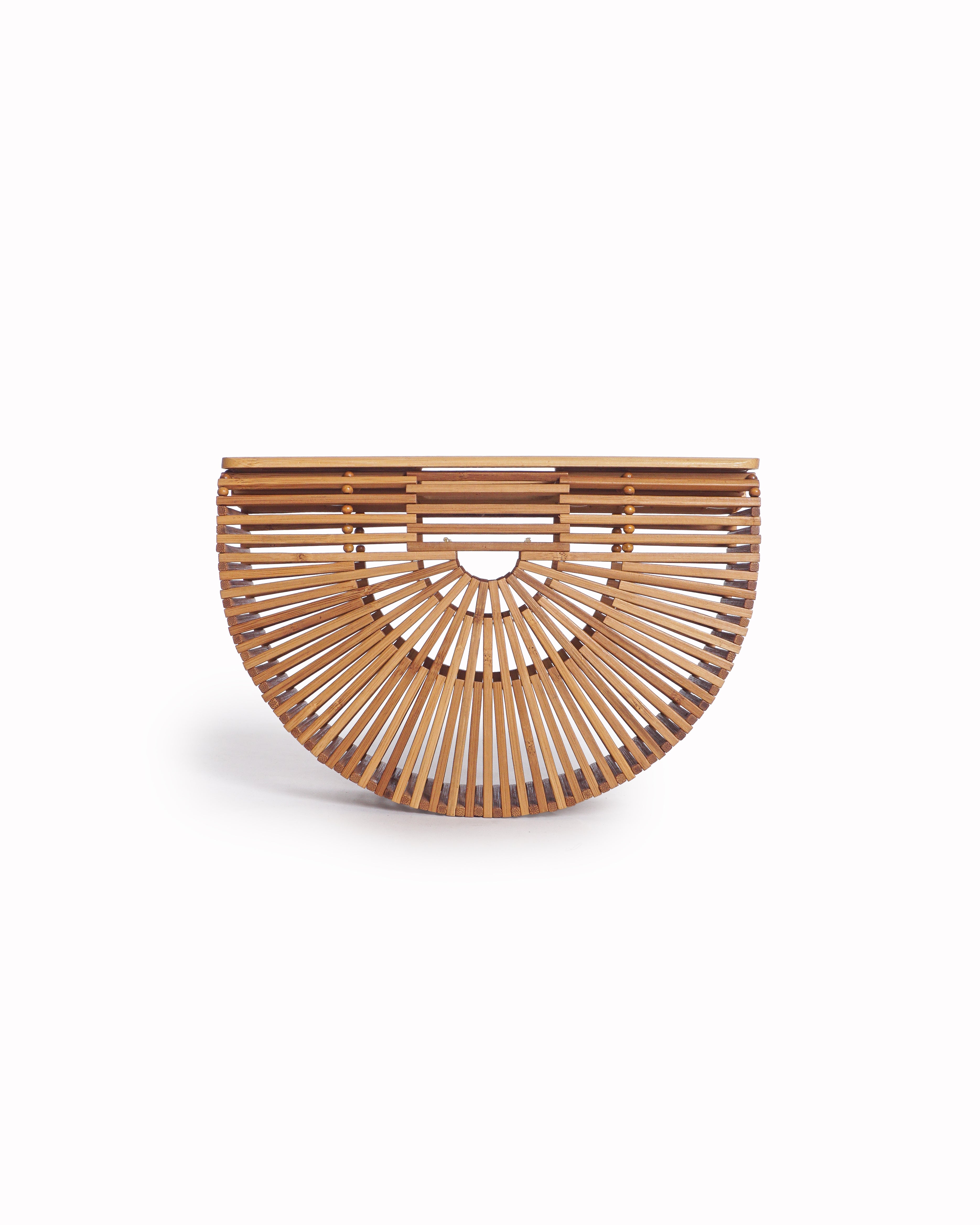 Cult Gaia Natural Bamboo Ark Clutch Bag