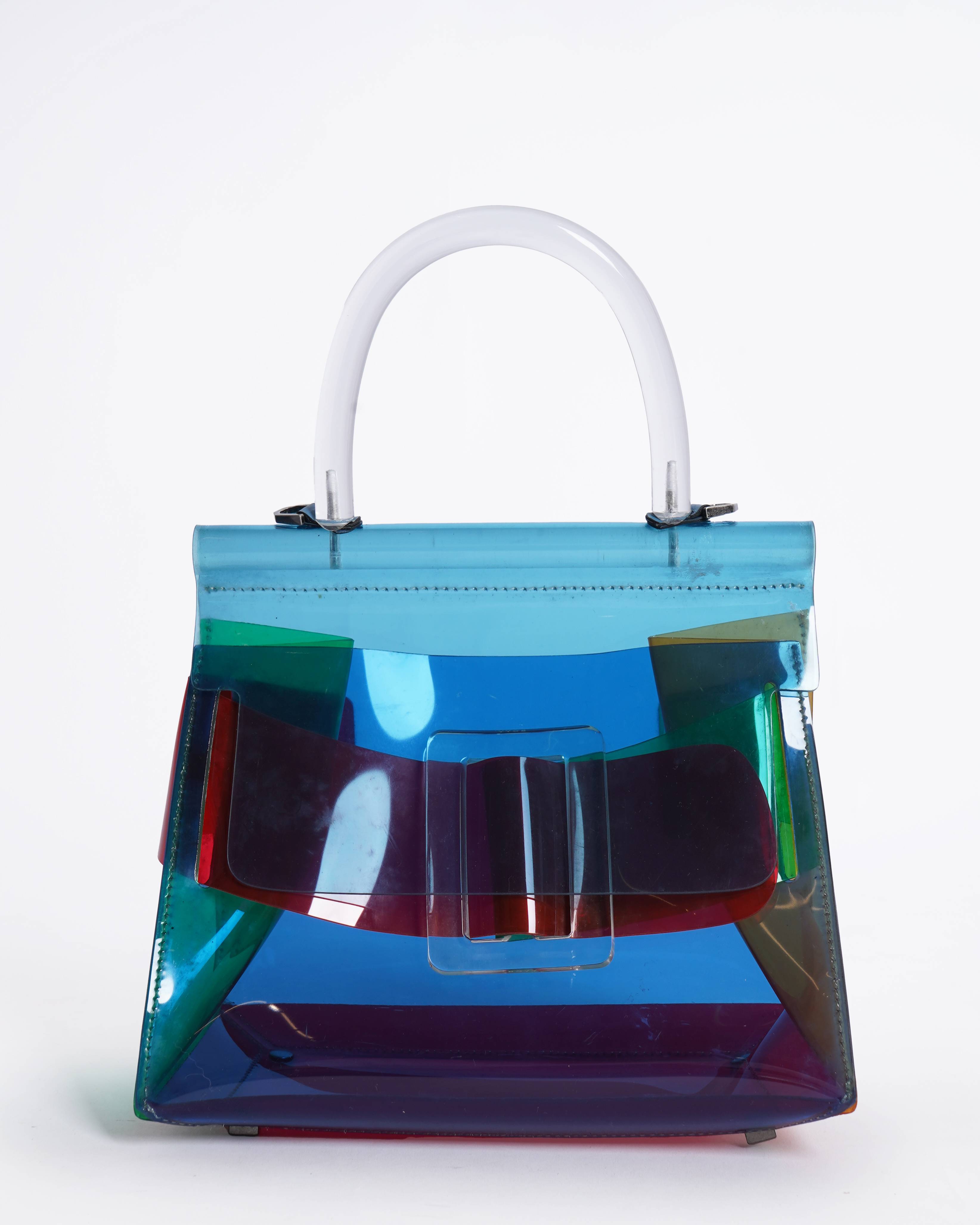 Boyy Karl 24 color block pvc top handle bag