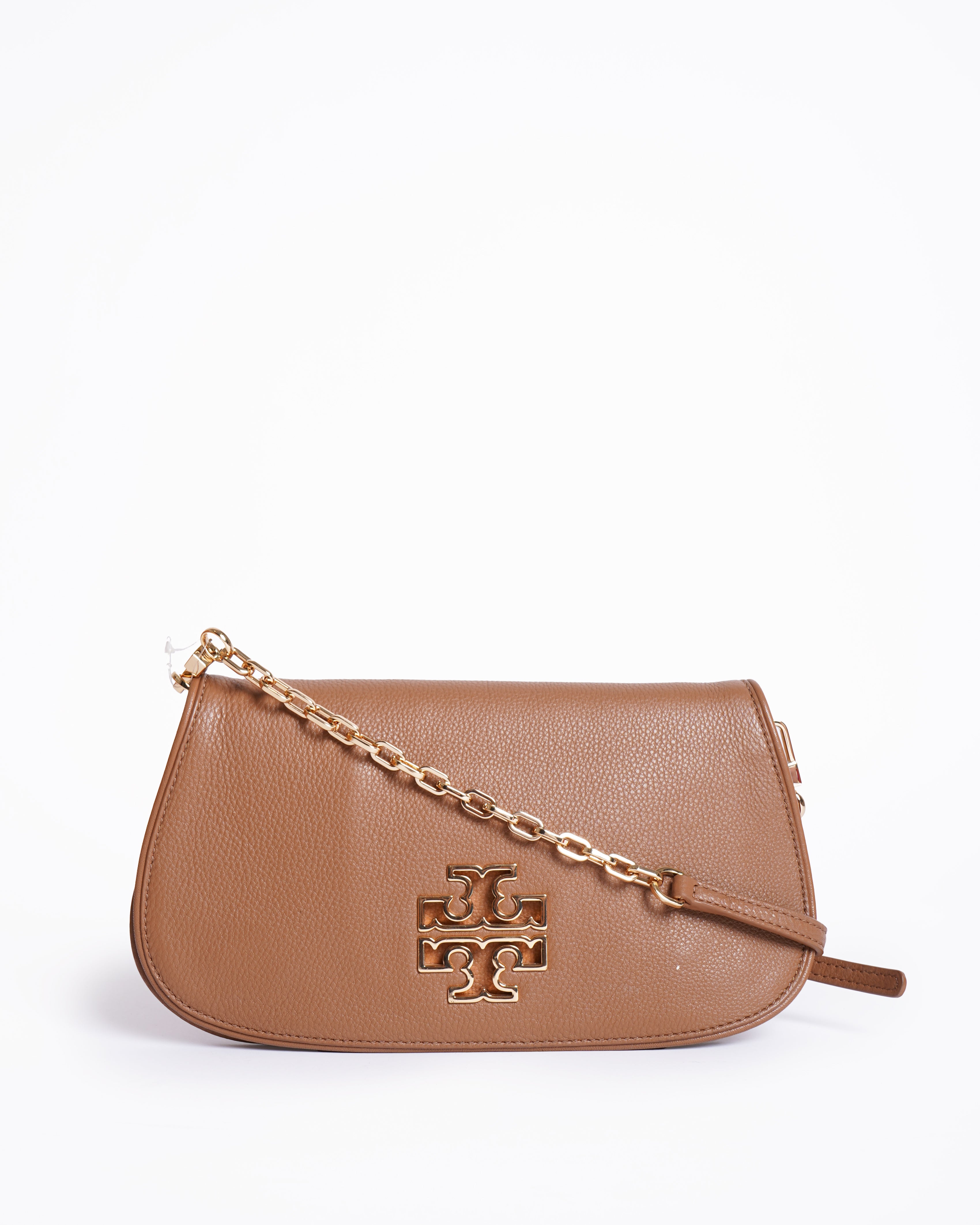 Tory Burch Brown Leather Britten Shoulder Bag