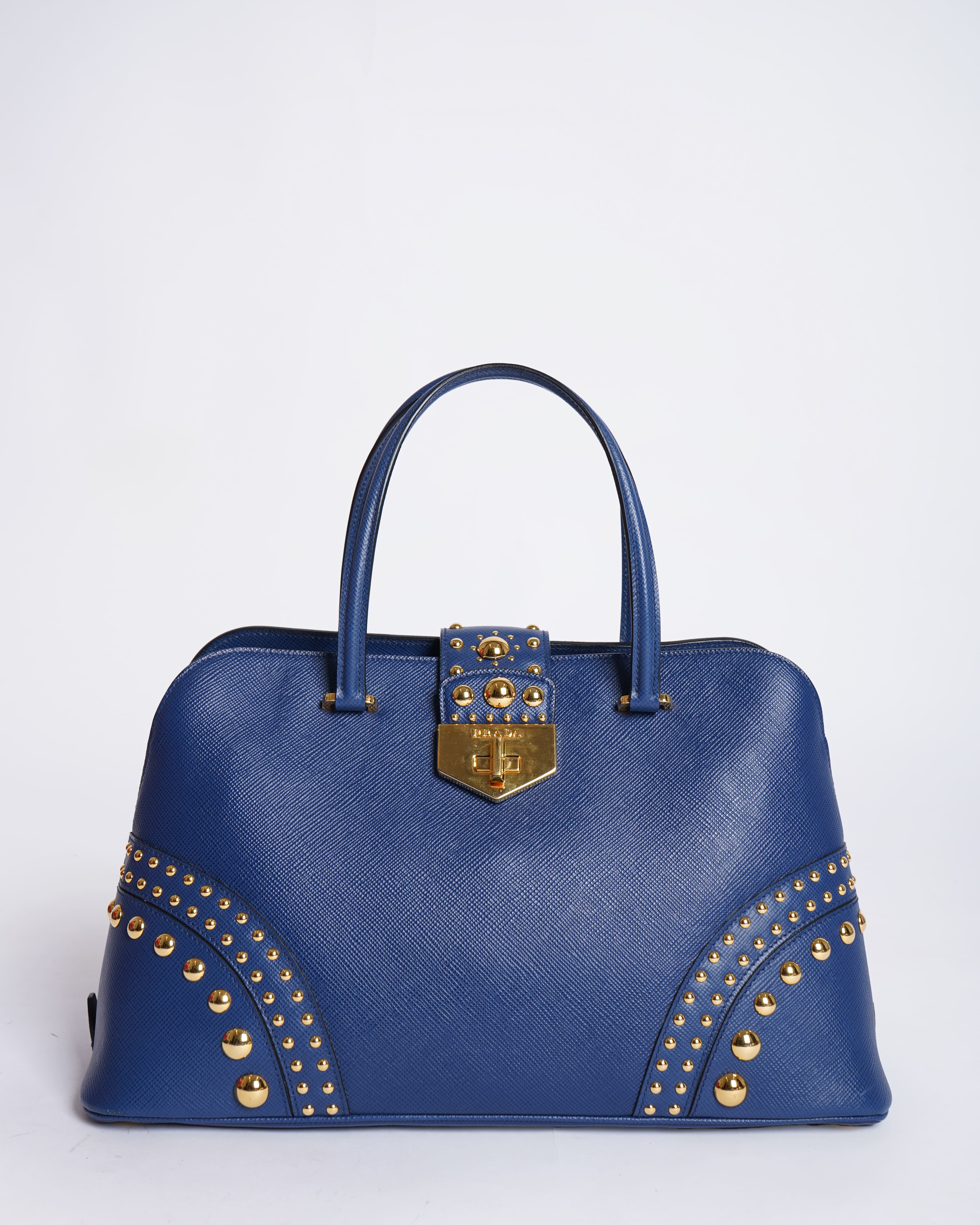 Prada Convertible Turlock Dome Satchel Studded bag