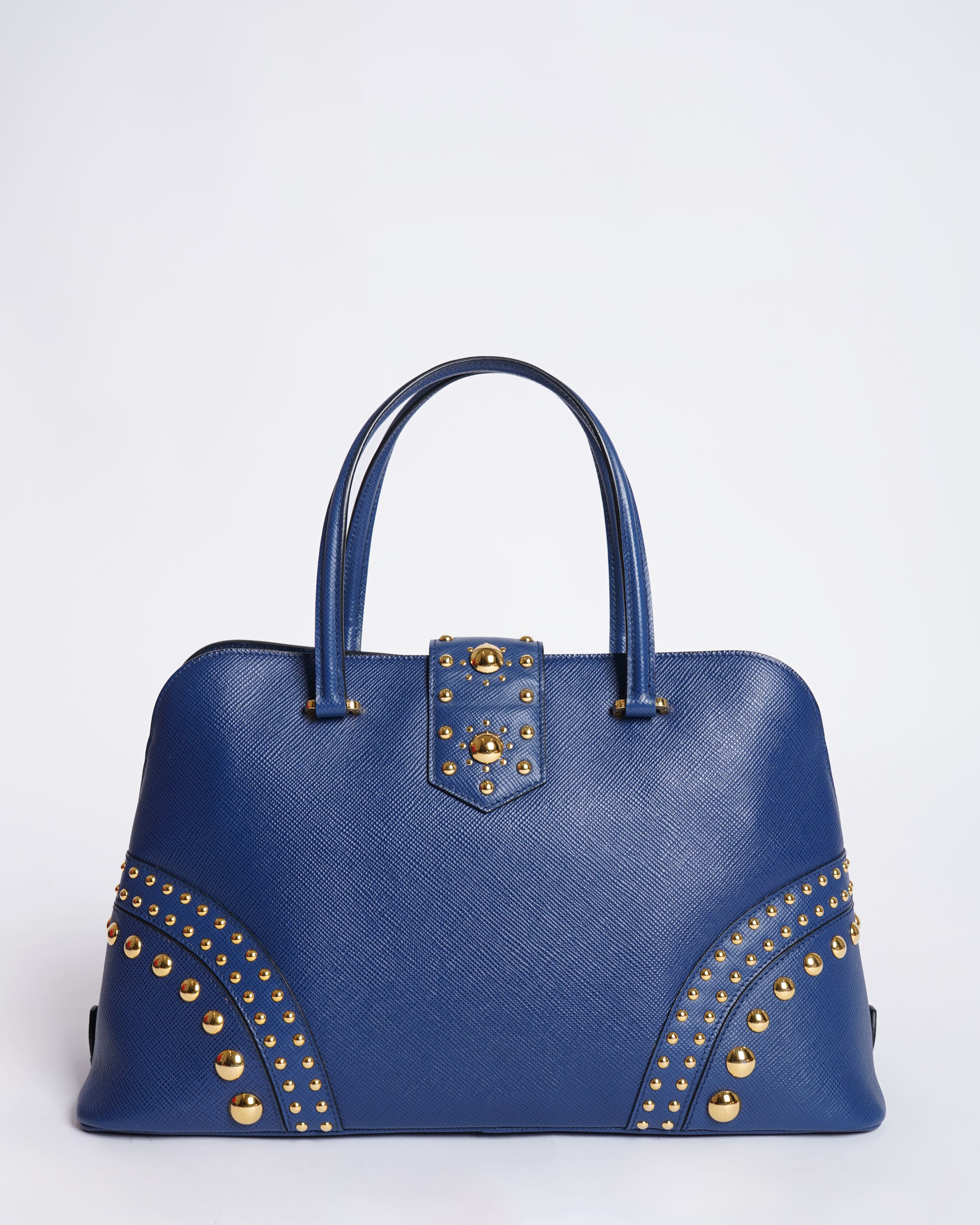 Prada Convertible Turlock Dome Satchel Studded bag
