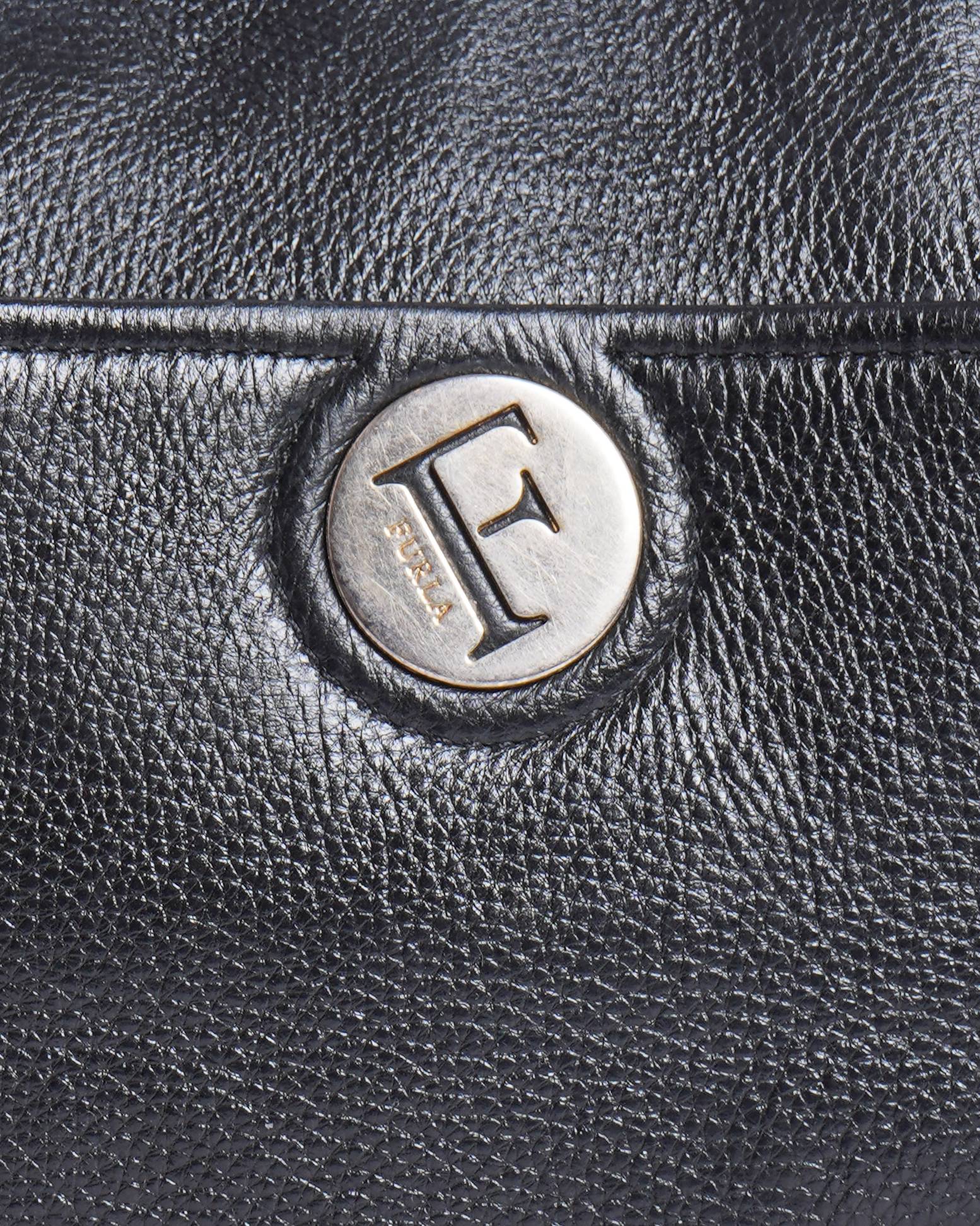 Furla 
black Grained leather hand bag