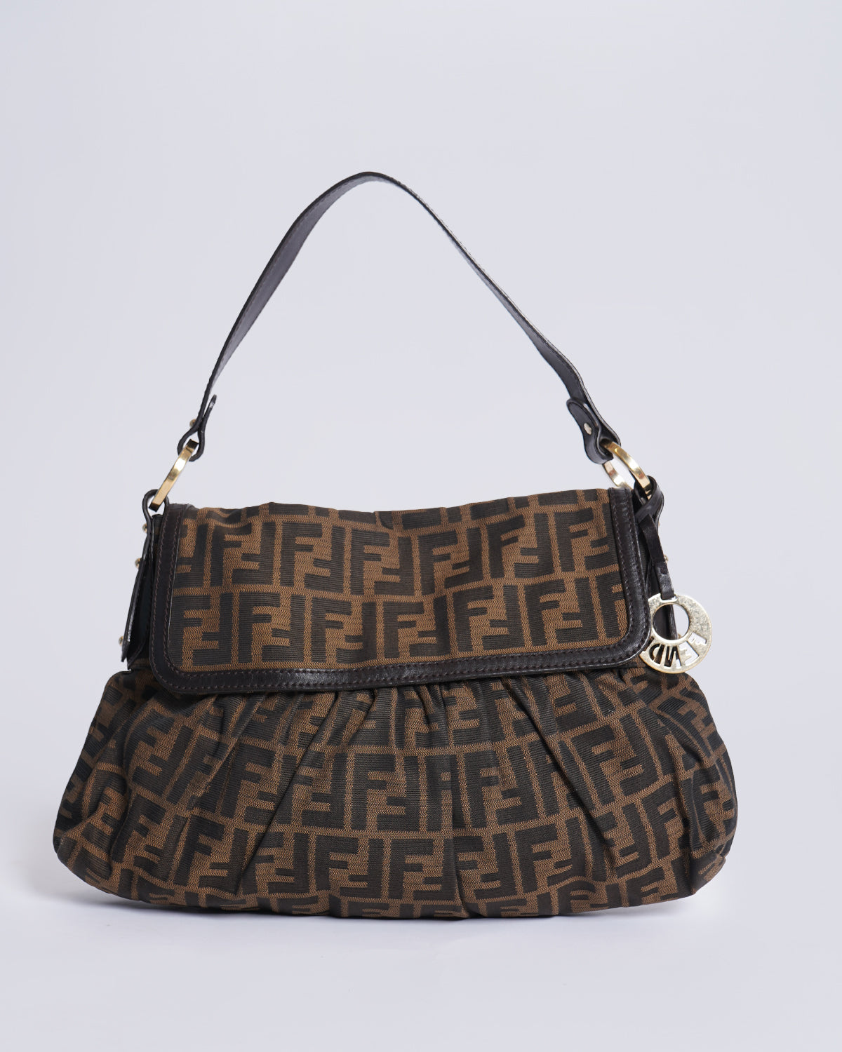 Fendi Zucca Canvas Shoulder Bag