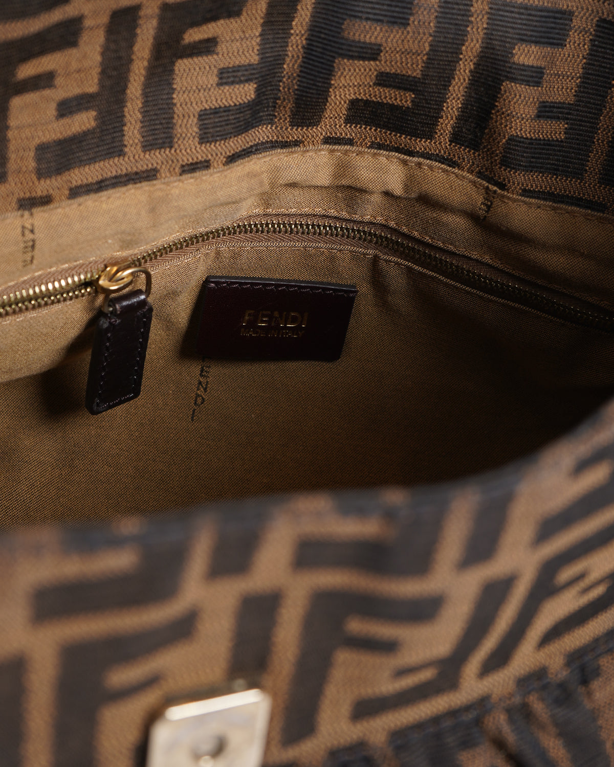 Fendi Zucca Canvas Shoulder Bag