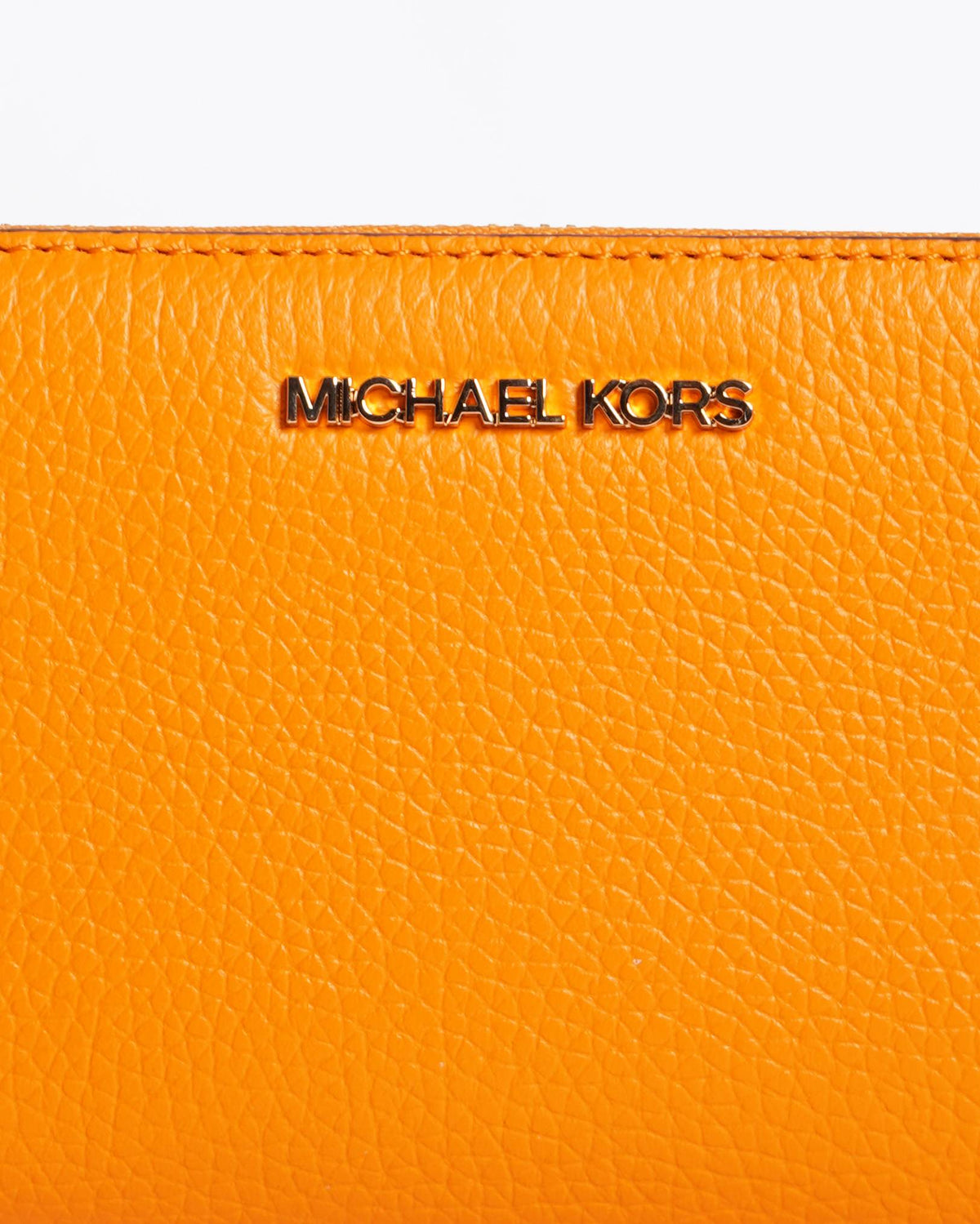 New Michael Kors Jet Set Travel Zip Around Wallet In Orange