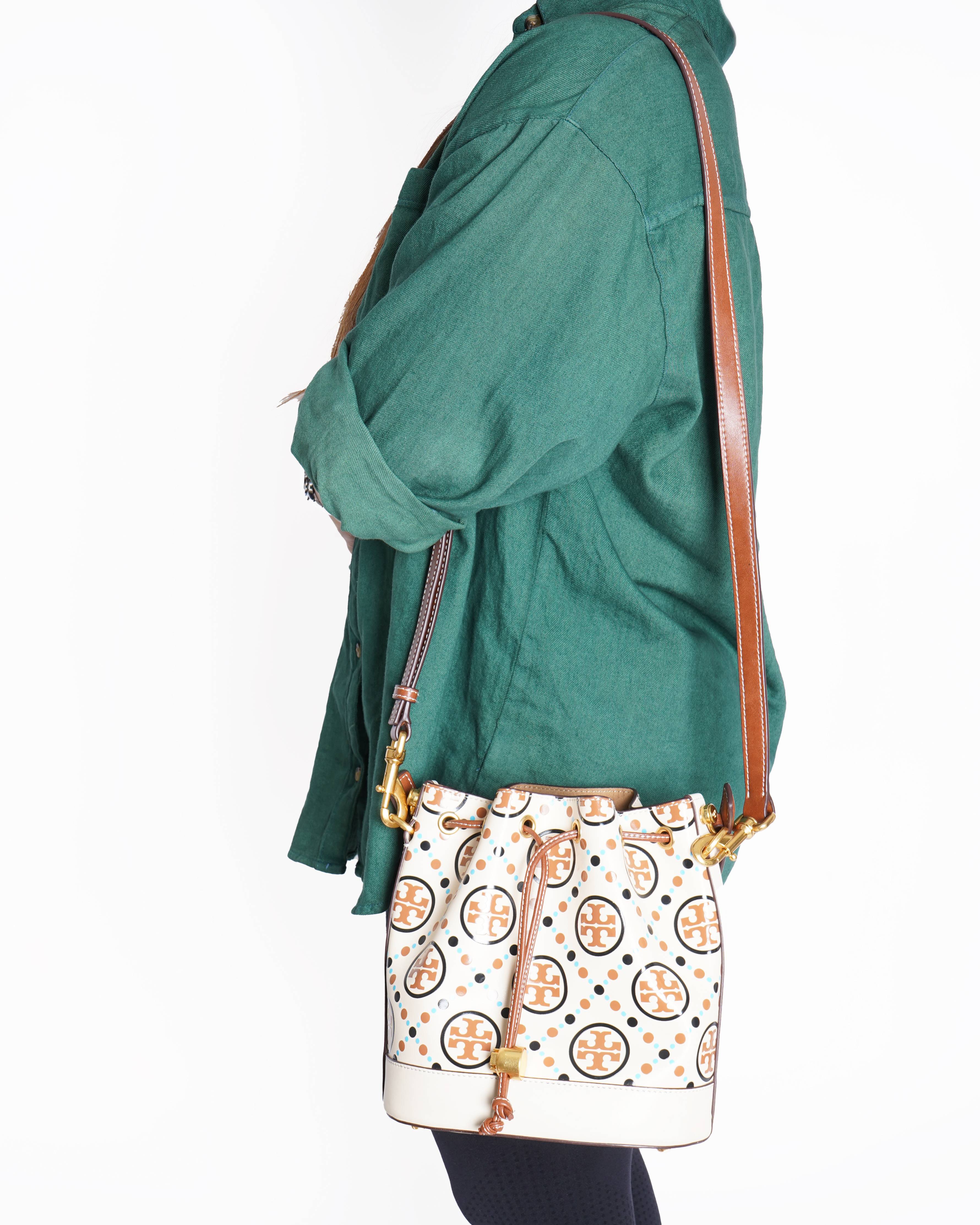 Tory Burch T Monogram Contrast Embossed Bucket Bag