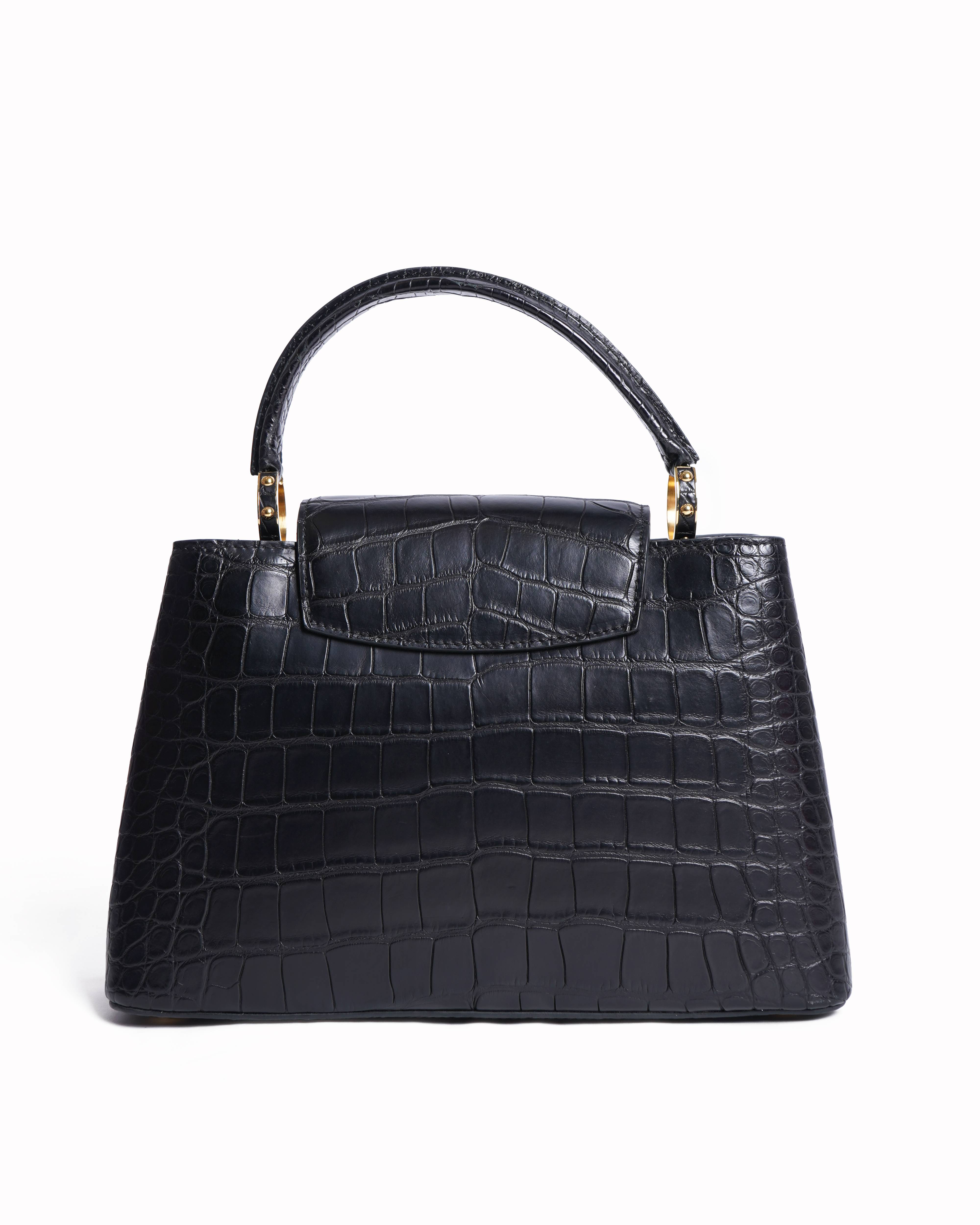 Louis vuitton black matte alligator capucines Shoulder Bag