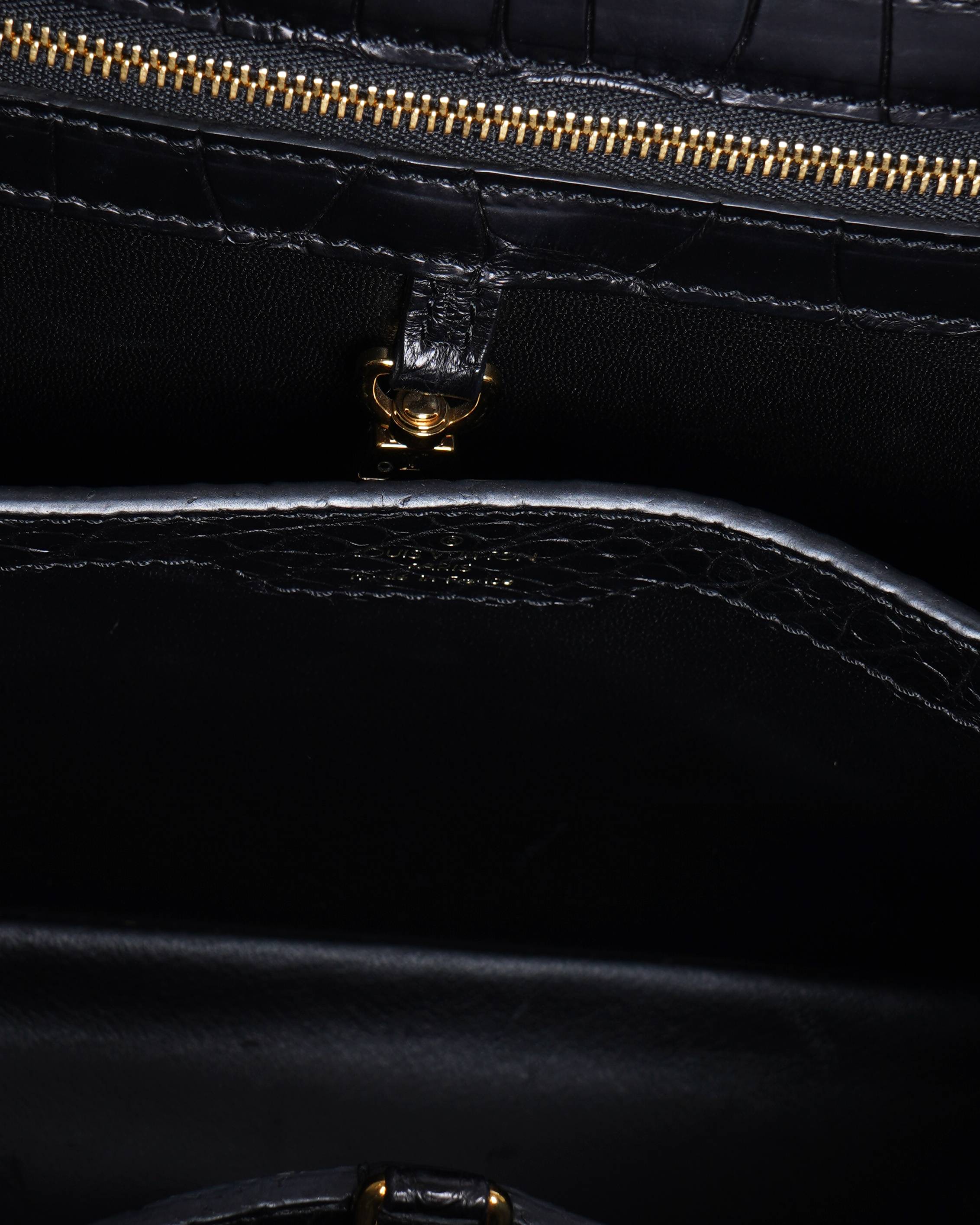 Louis vuitton black matte alligator capucines Shoulder Bag