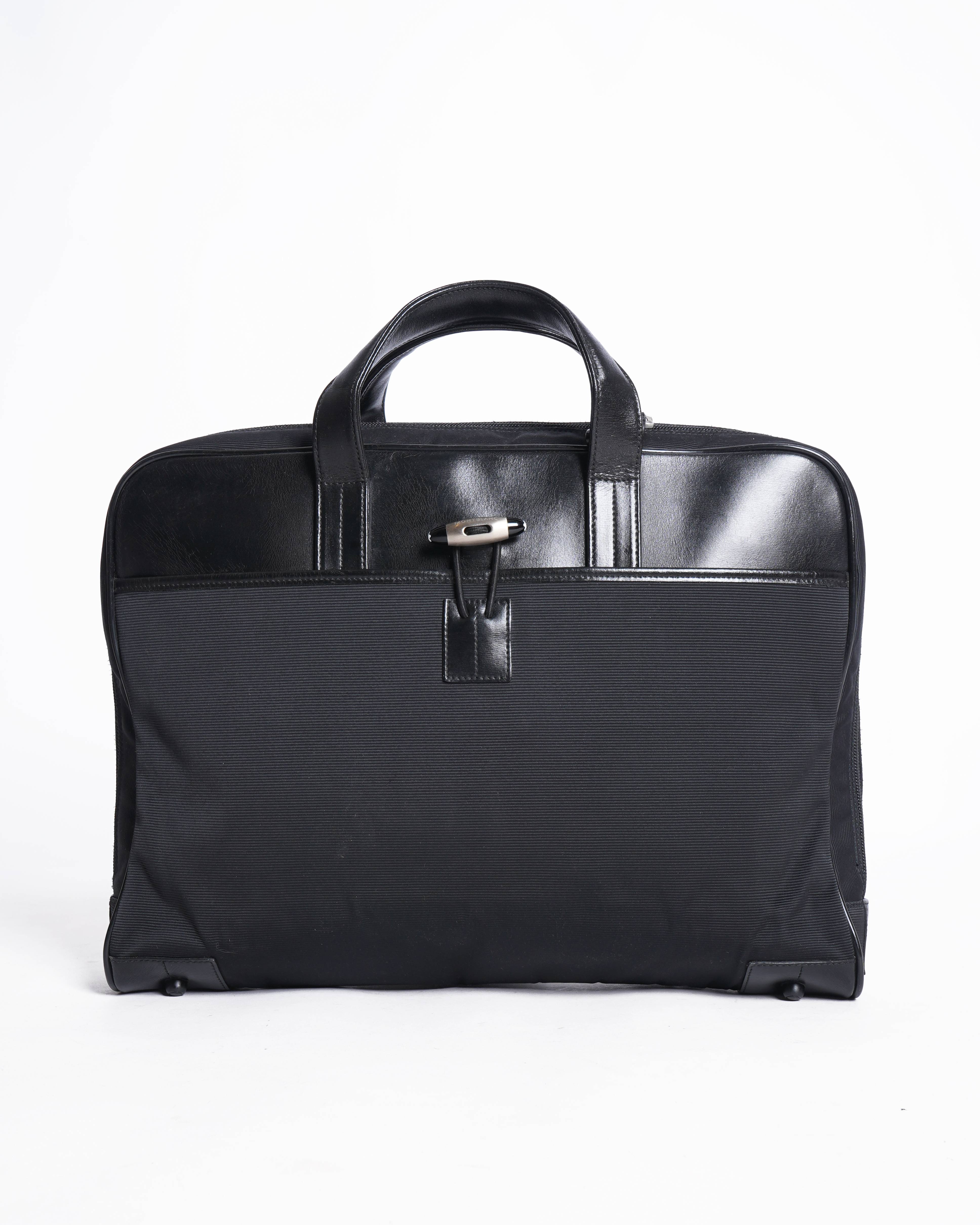 Montblanc black canvas and leather  Nightflight briefcase