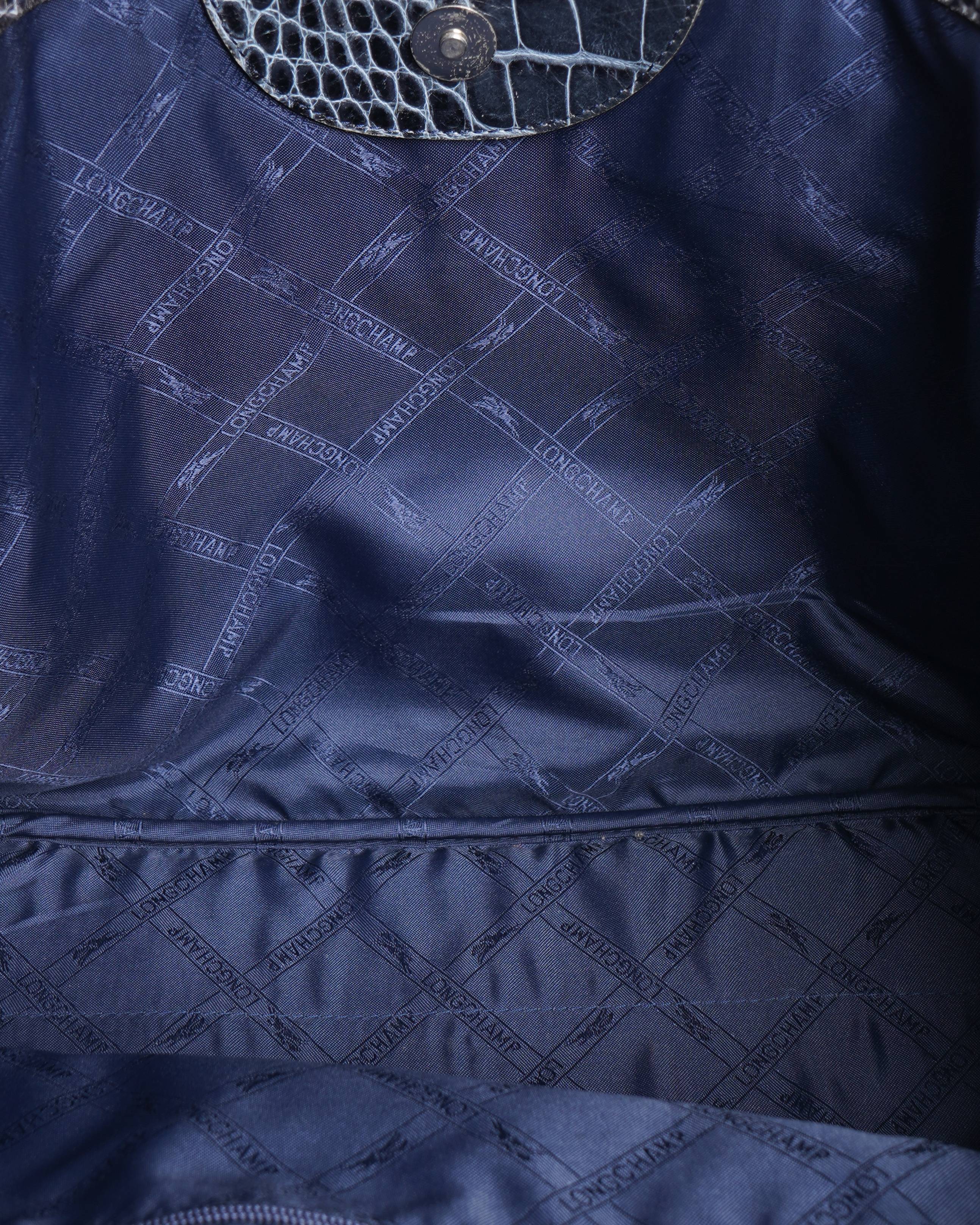 Long Champ Shoulder Bag In Grey